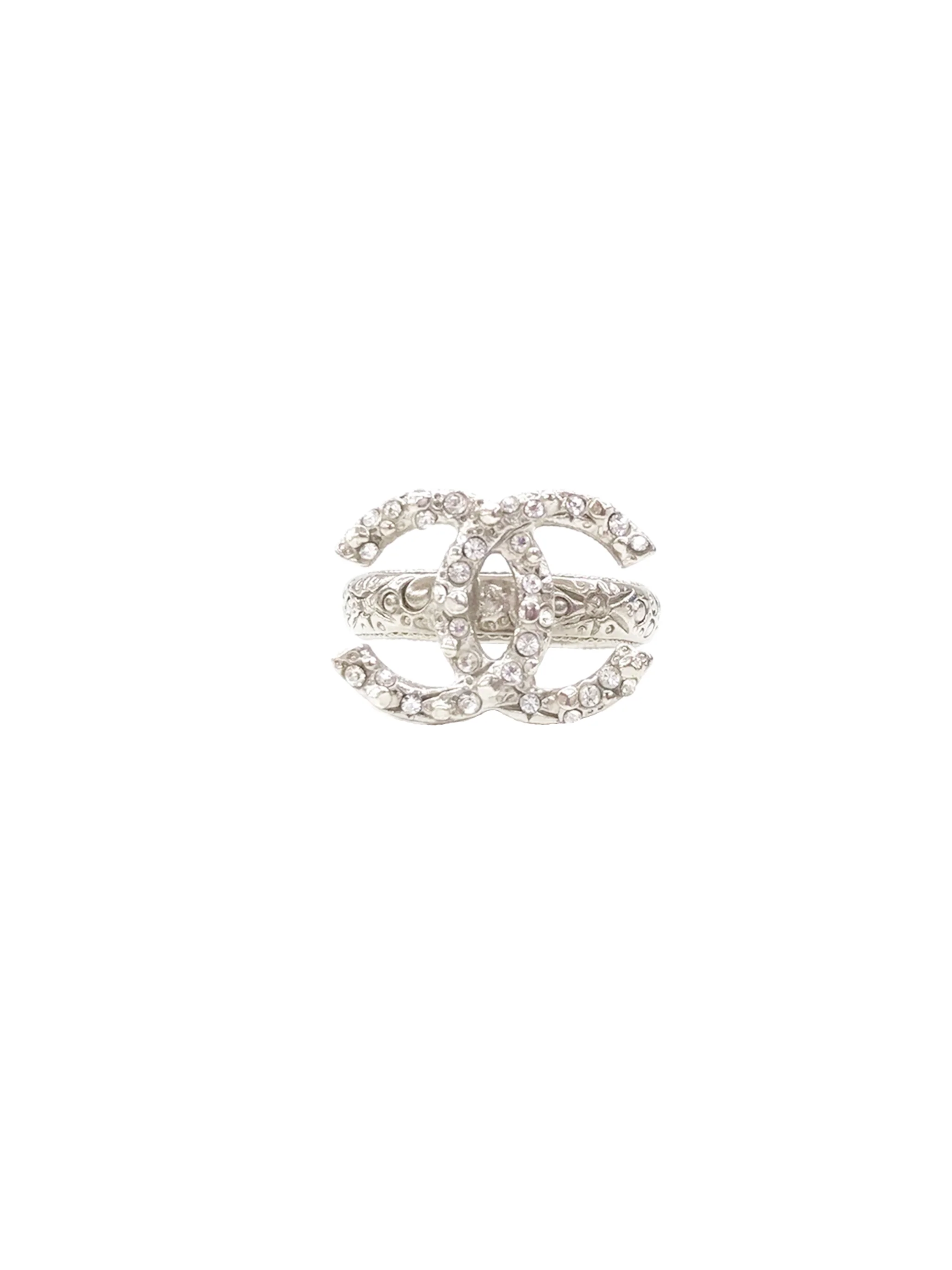 Chanel Silver Textured Ring