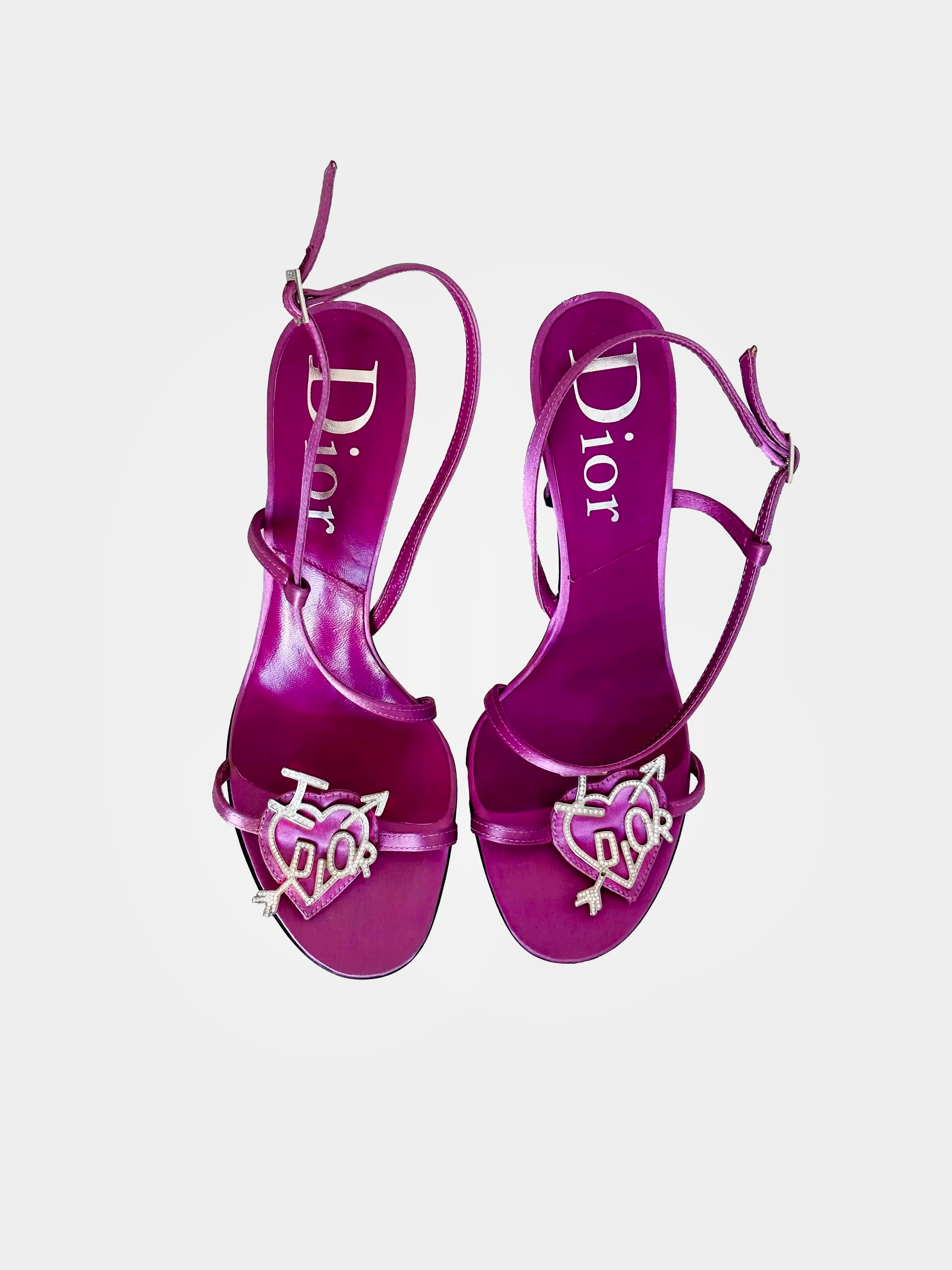 Christian Dior 2000s Purple Satin I Love Dior Heels