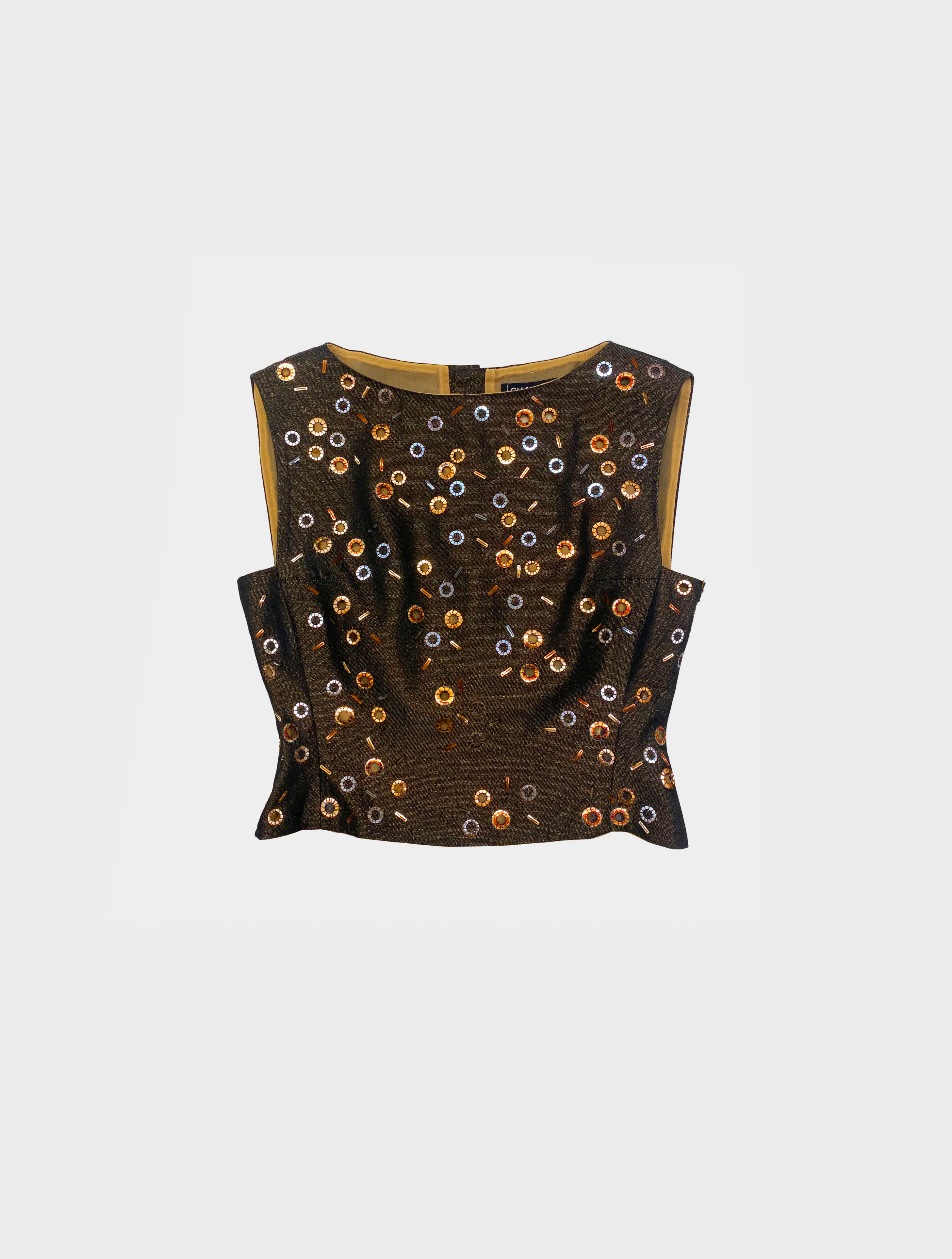 Chanel AW 2000 Brown Circle Sequin Top