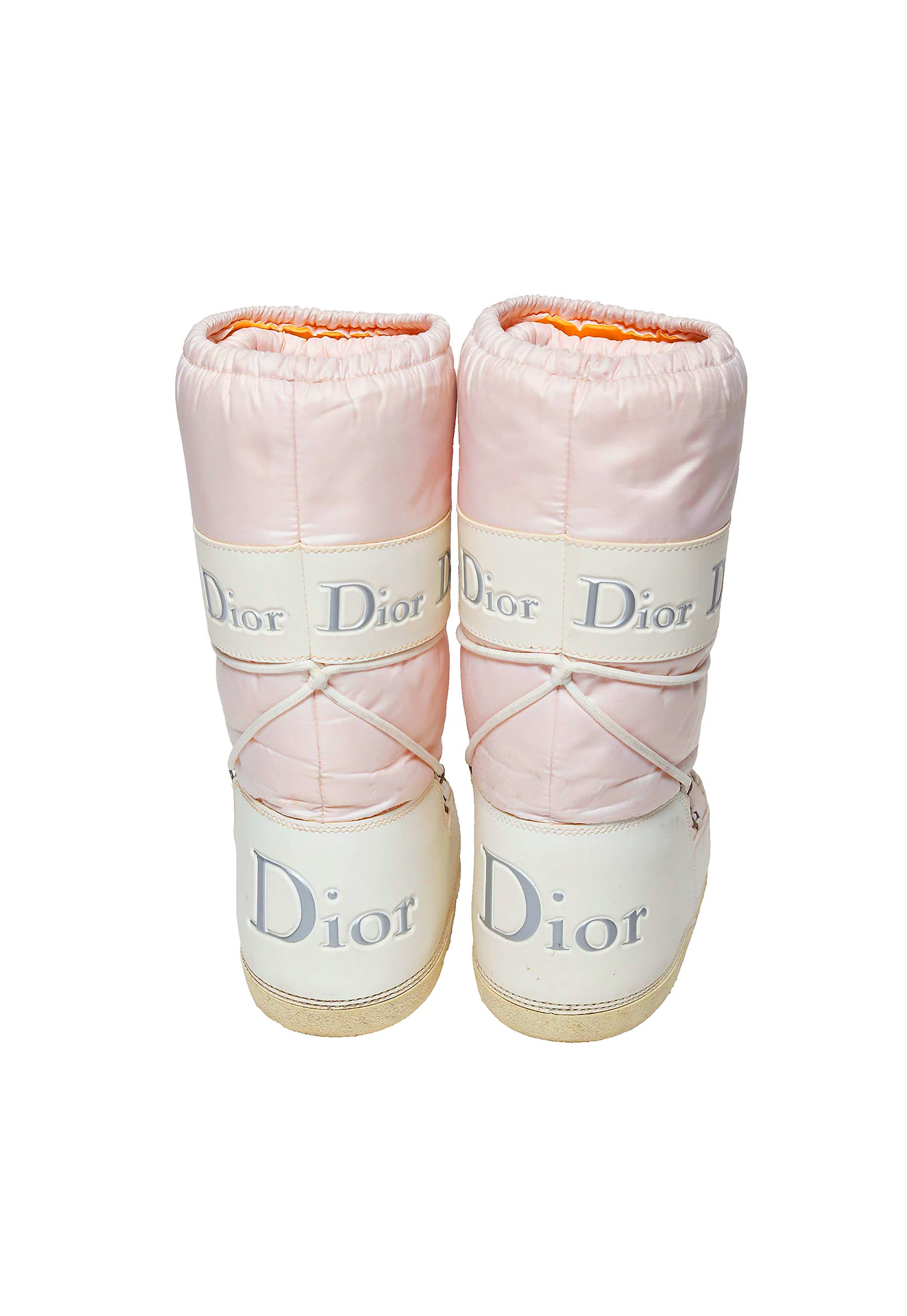 Christian Dior by John Galliano 2000s Baby Pink Moon Boots · INTO