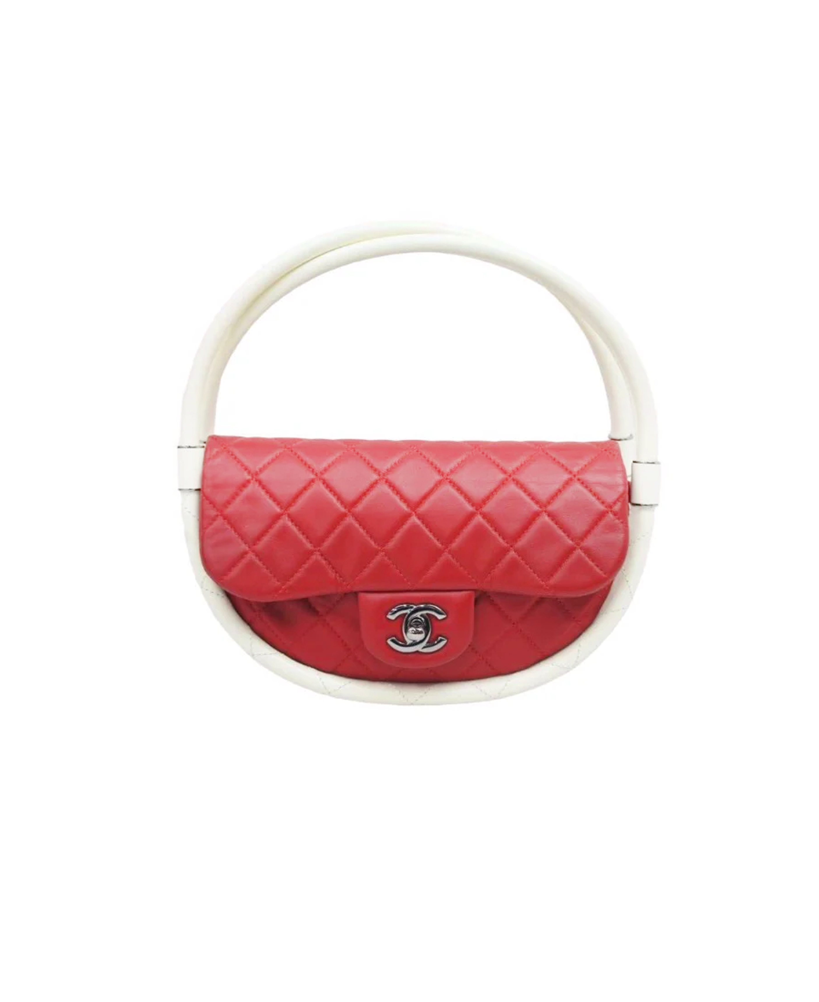 CHANEL Quilted Lambskin Small Hula Hoop Flap Yellow 66201