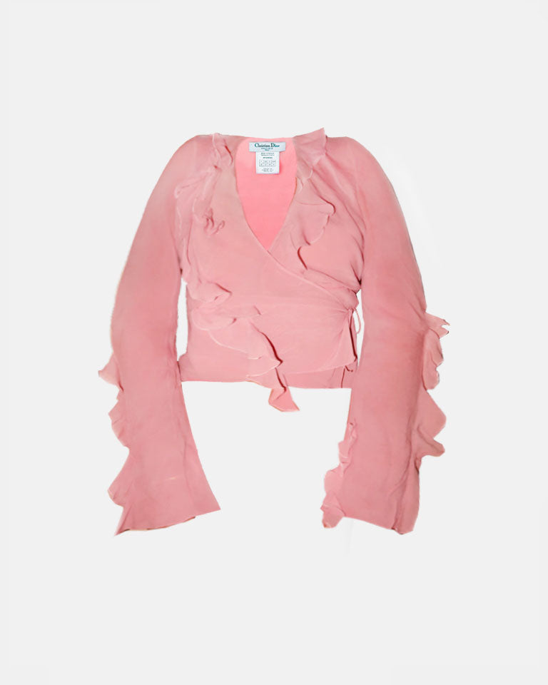 Christian Dior 2000s Pink Chiffon Silk Top