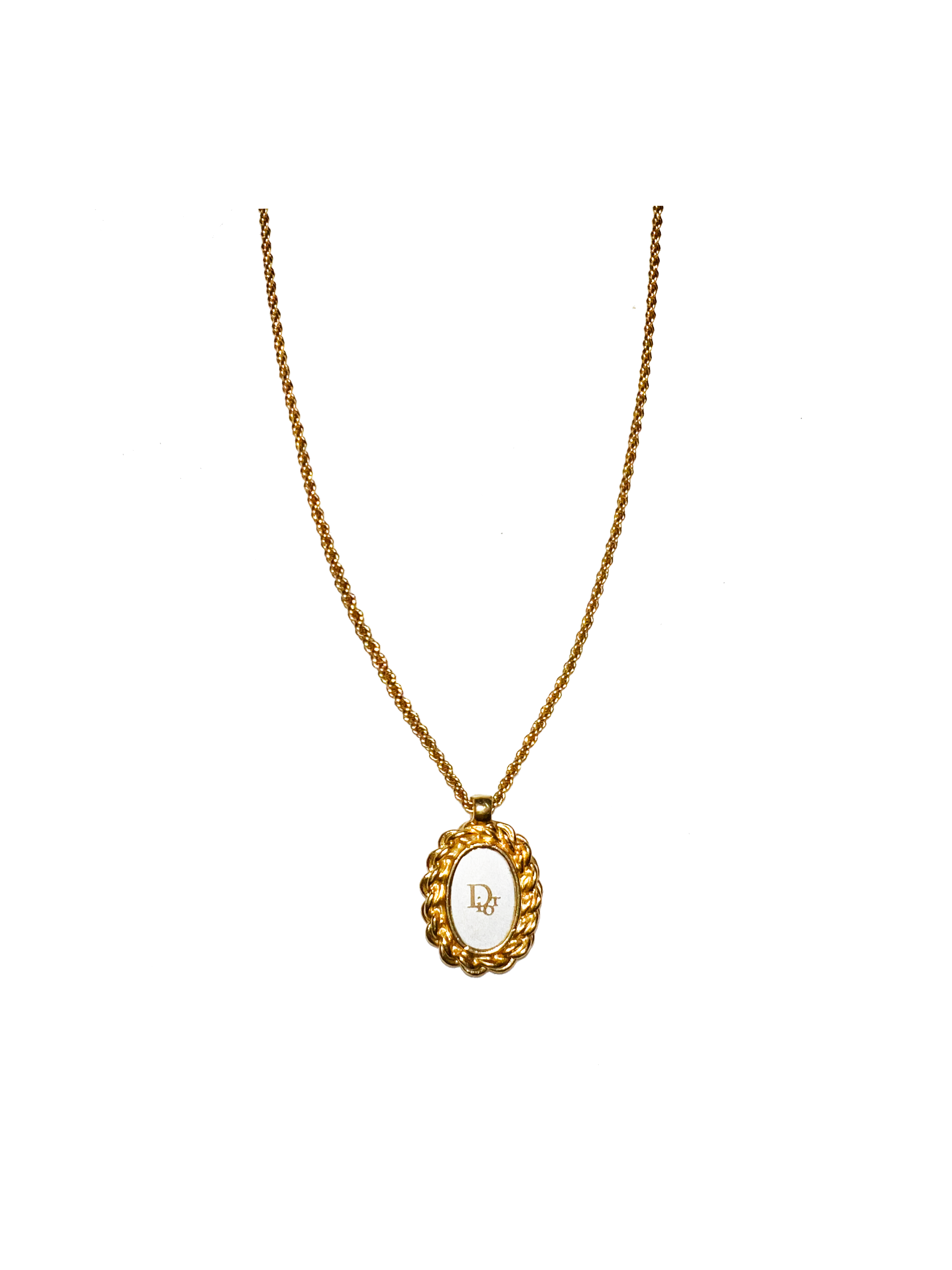 Christian Dior CHRISTIAN DIOR Logo Necklace Gold P10512 – NUIR VINTAGE