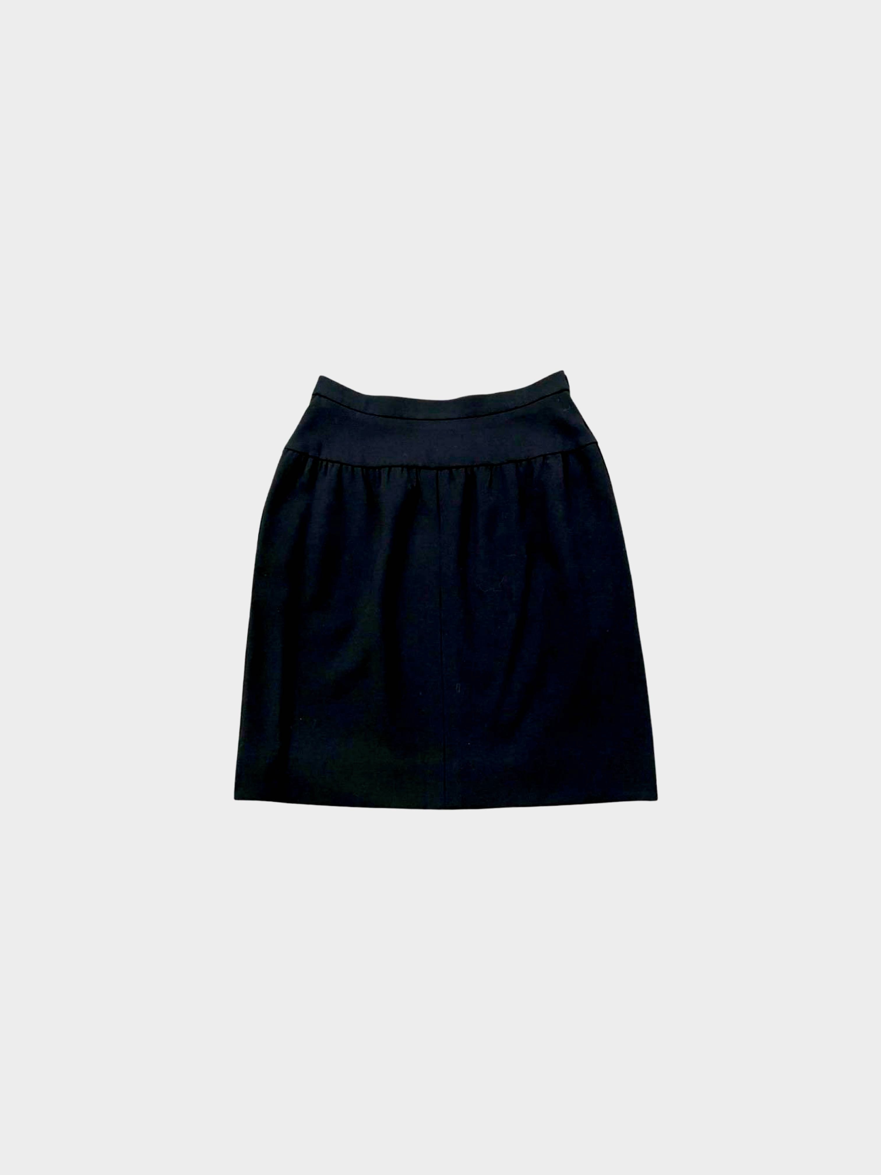 Chanel 1990s Black Cotton Pencil Skirt