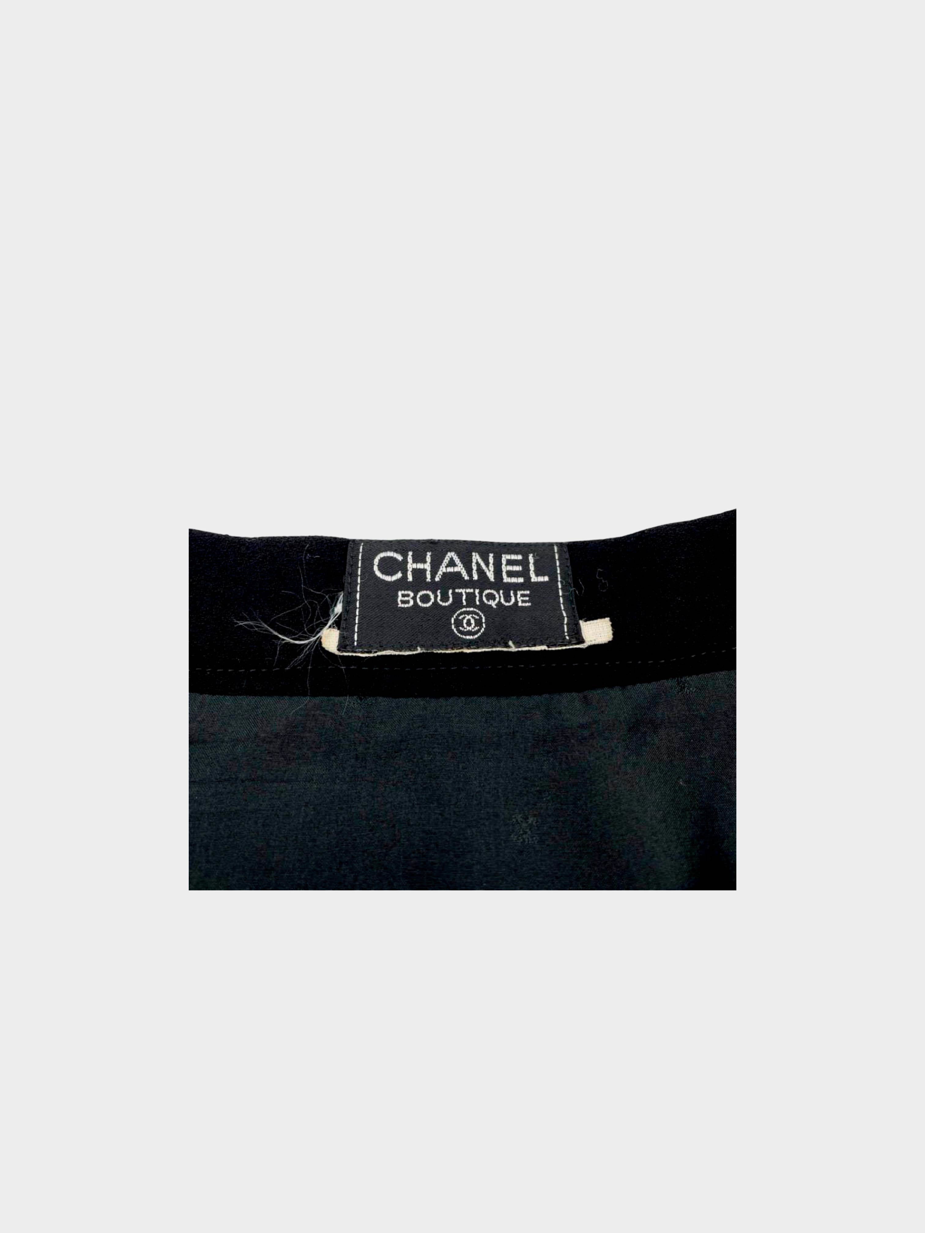 Chanel 1990s Black Cotton Pencil Skirt