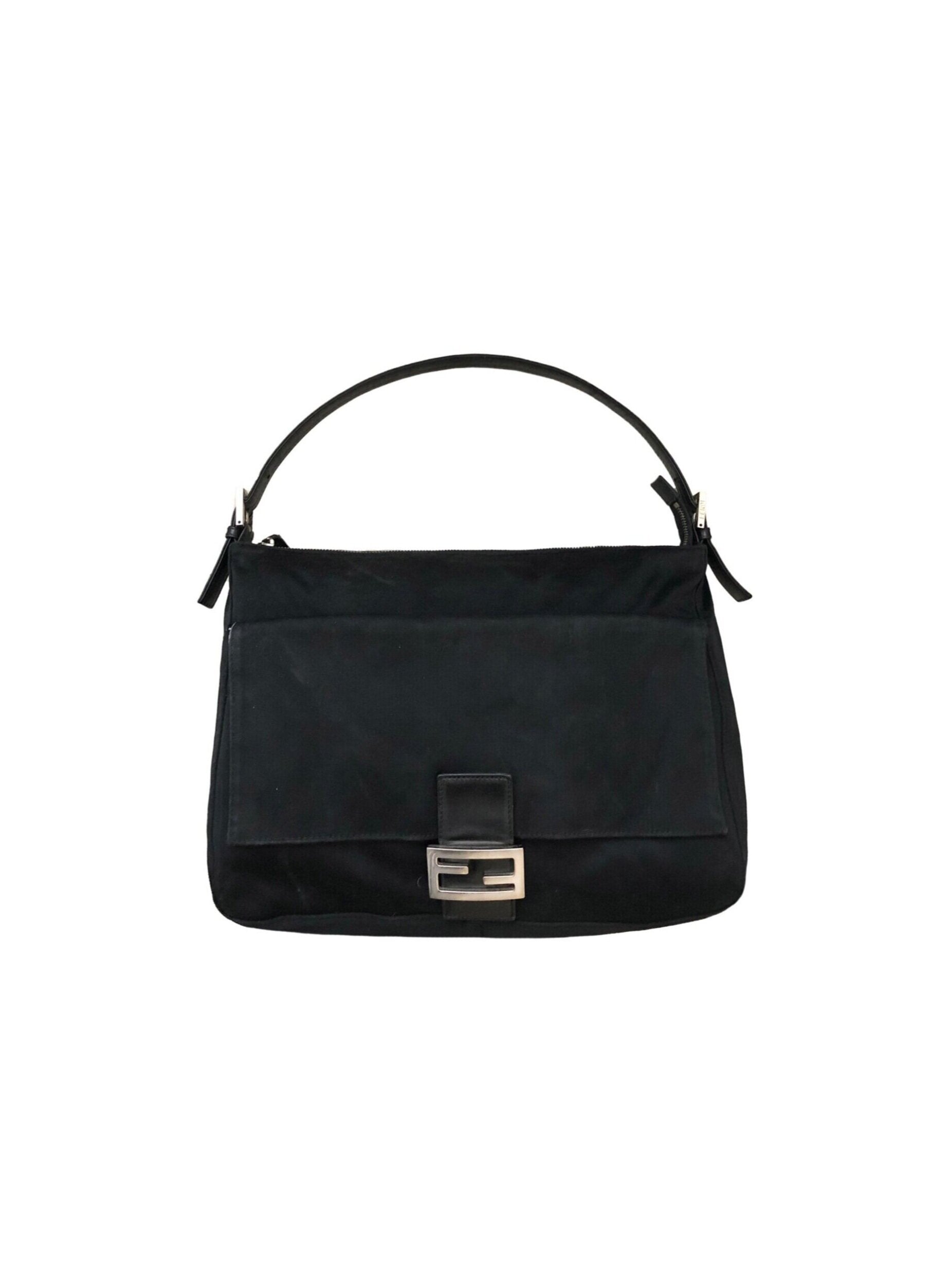 Fendi 2000s Black Large Mononogram Peekaboo Baguette · INTO