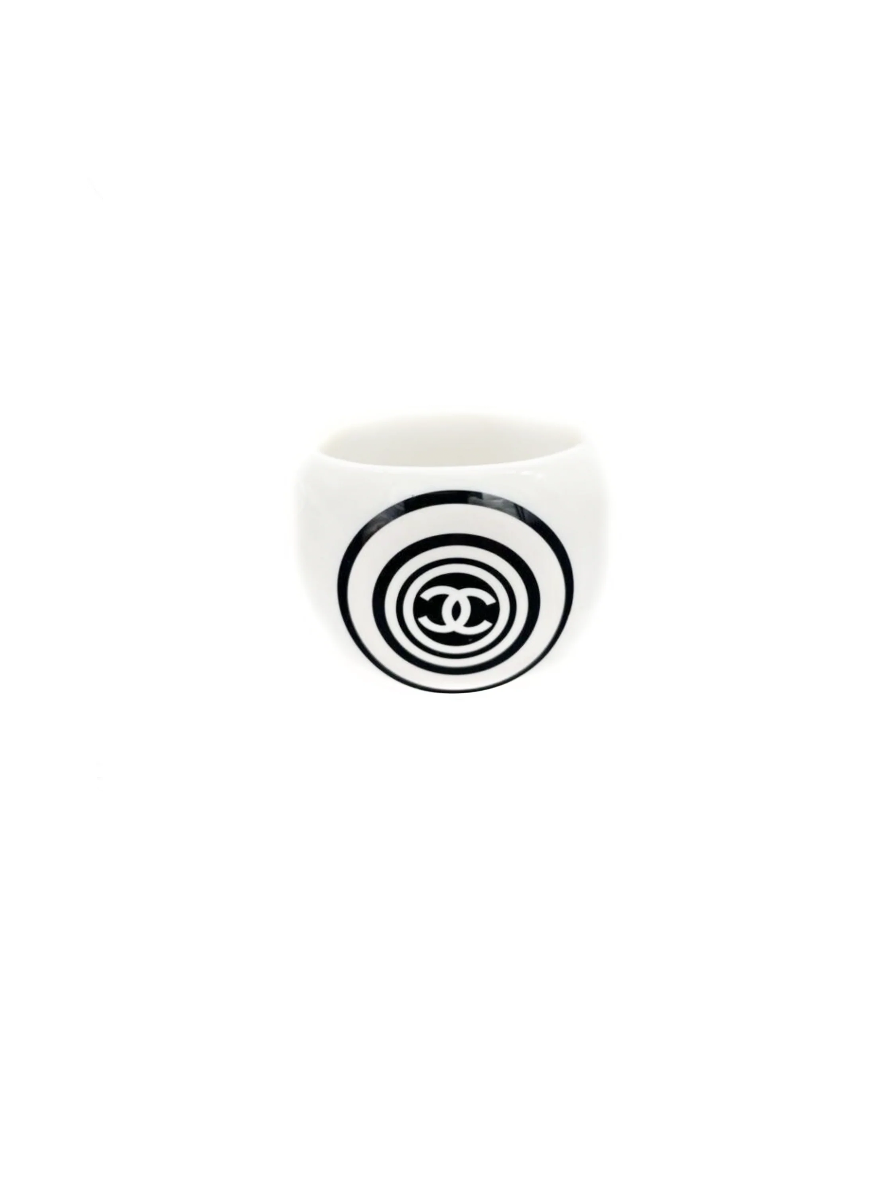 Chanel 2000s Optical Illusion Resin White Bracelet