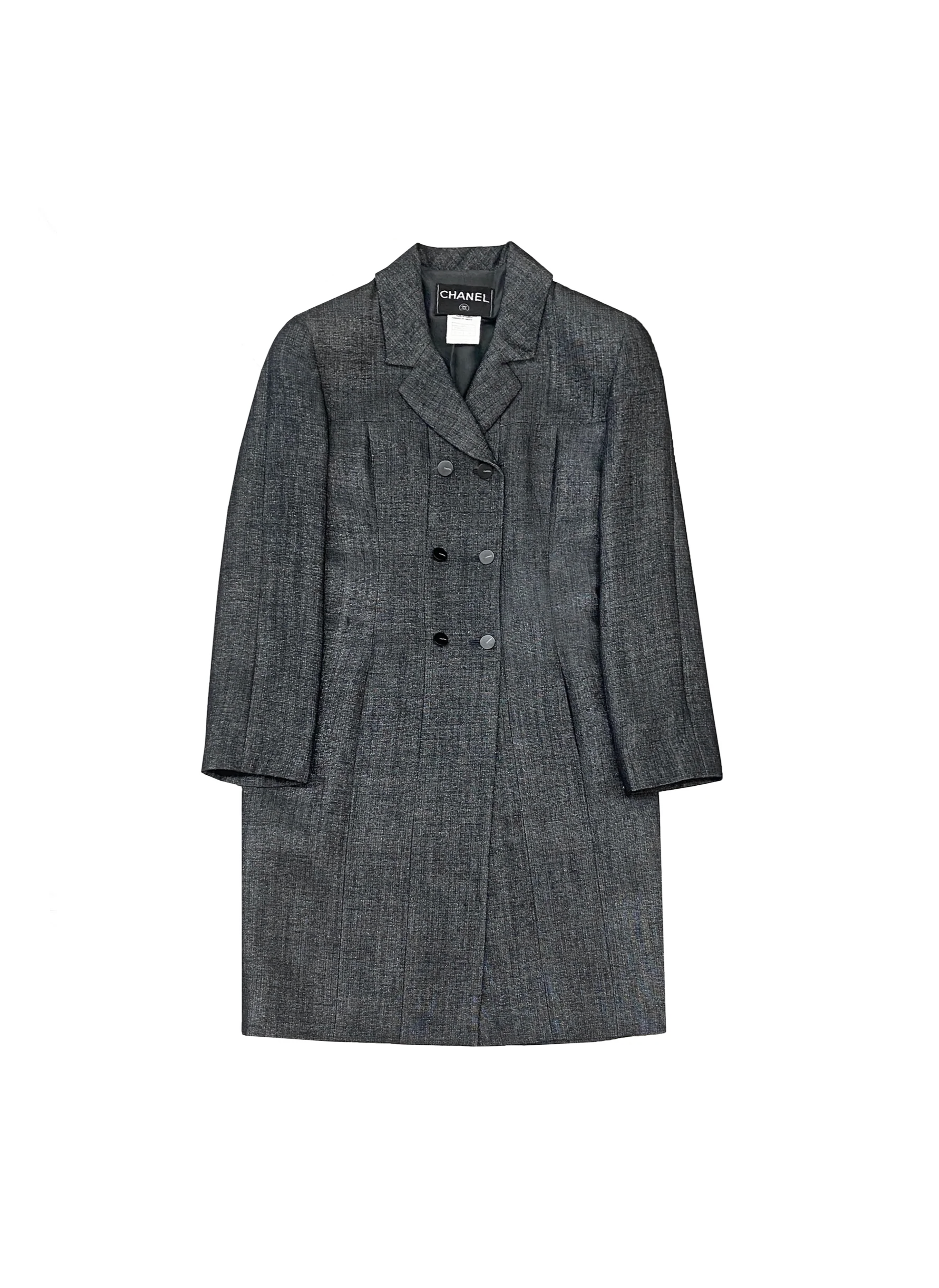 Chanel 1999 Double Breasted Wool Coat Dress