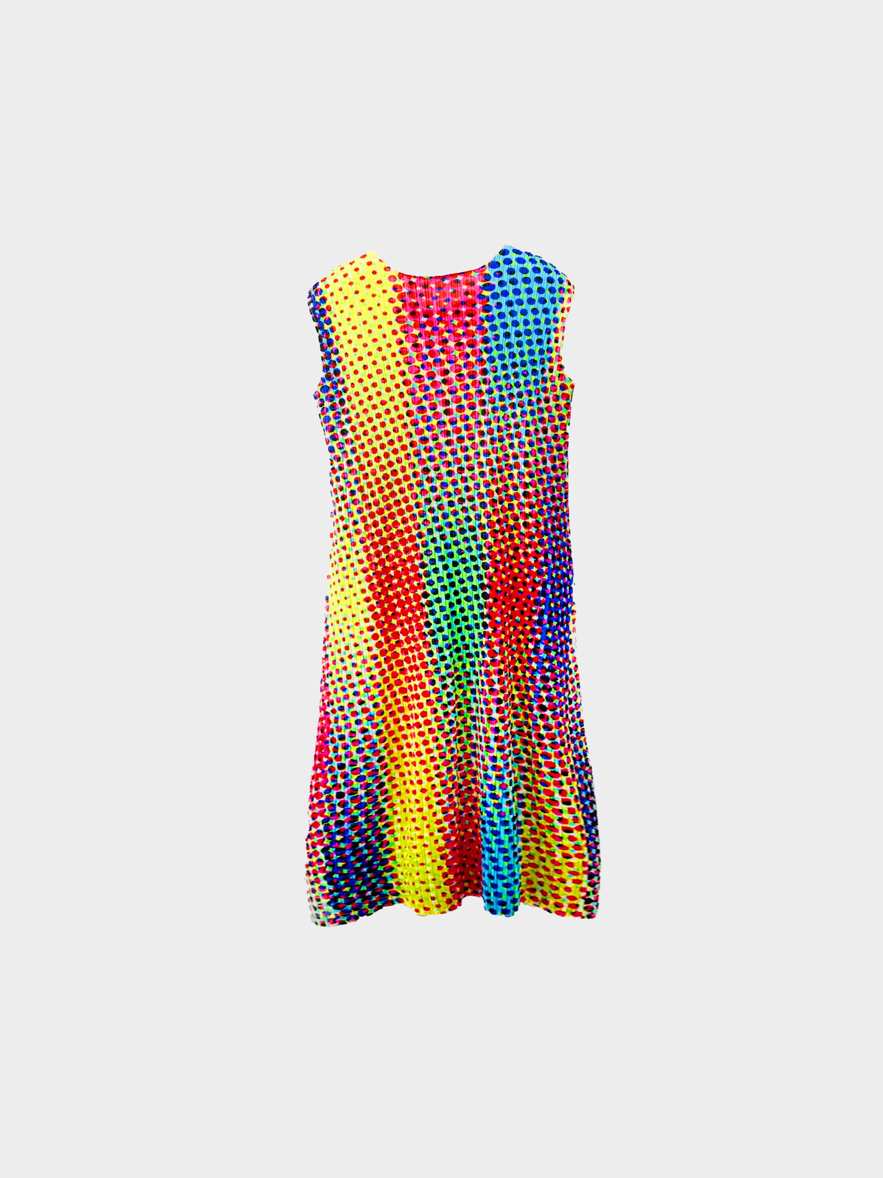 Issey Miyake 1990s Rainbow Cyber Print Dress · INTO