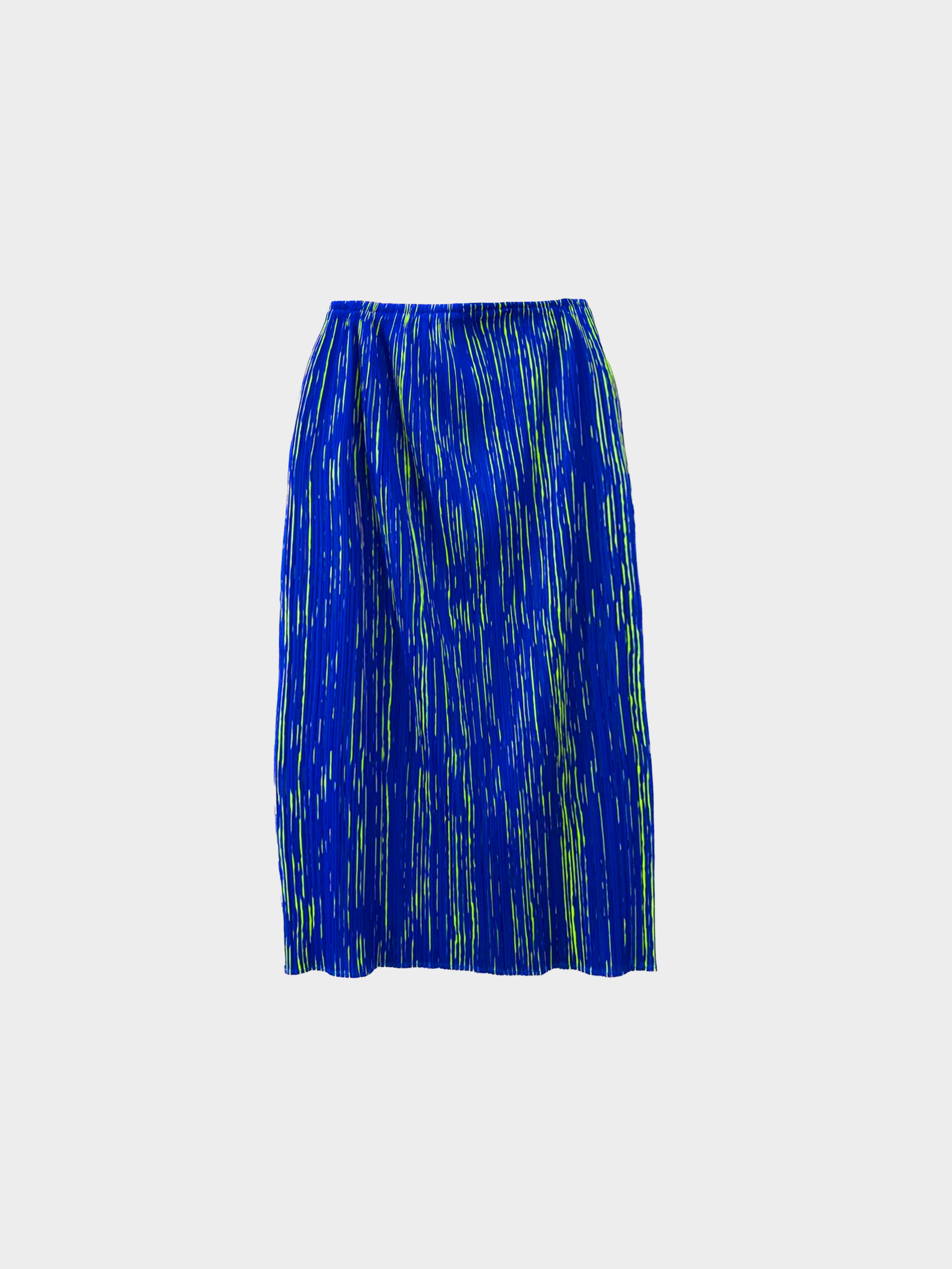 Issey Miyake 2000s Pleats Please Contrast Stripe Skirt