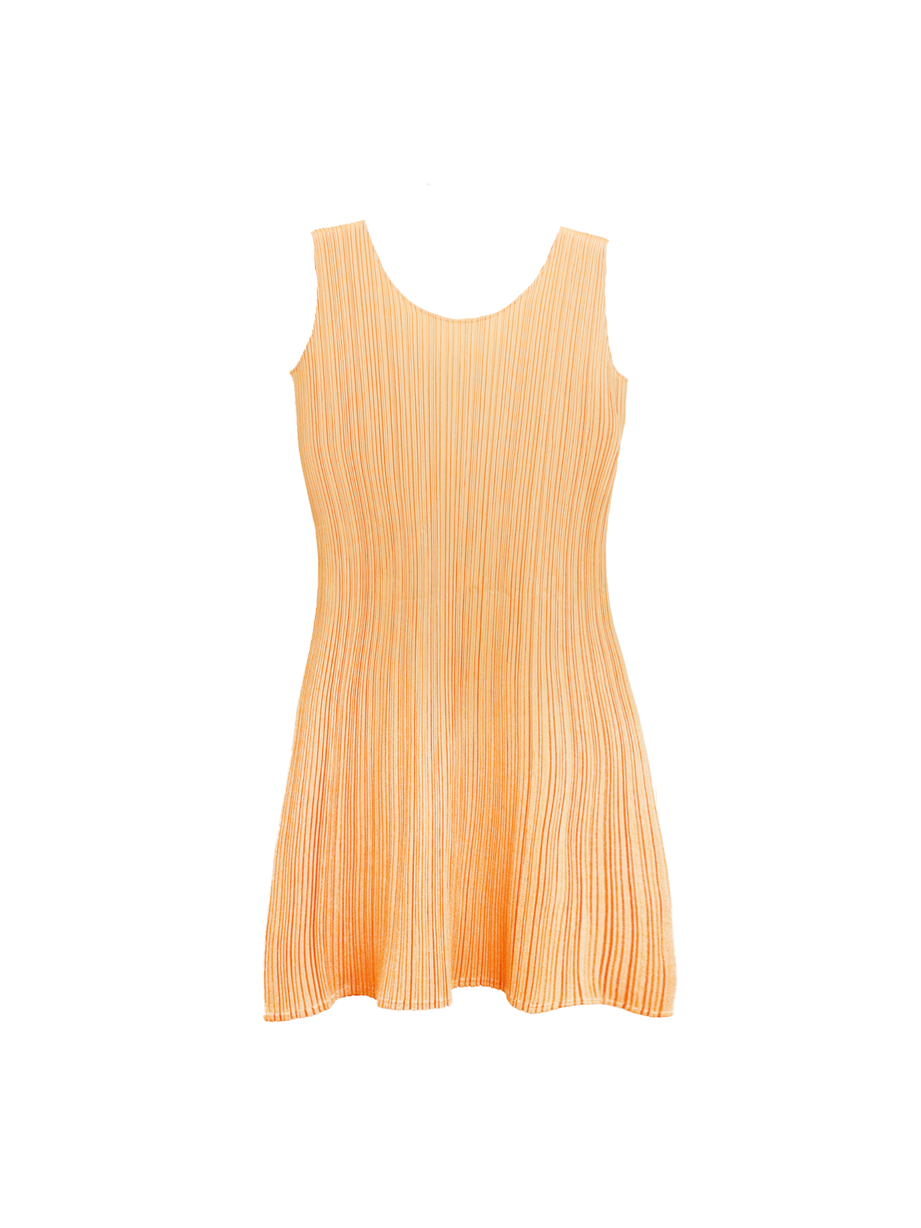 Issey Miyake 2000s Pleats Please Peach Dress