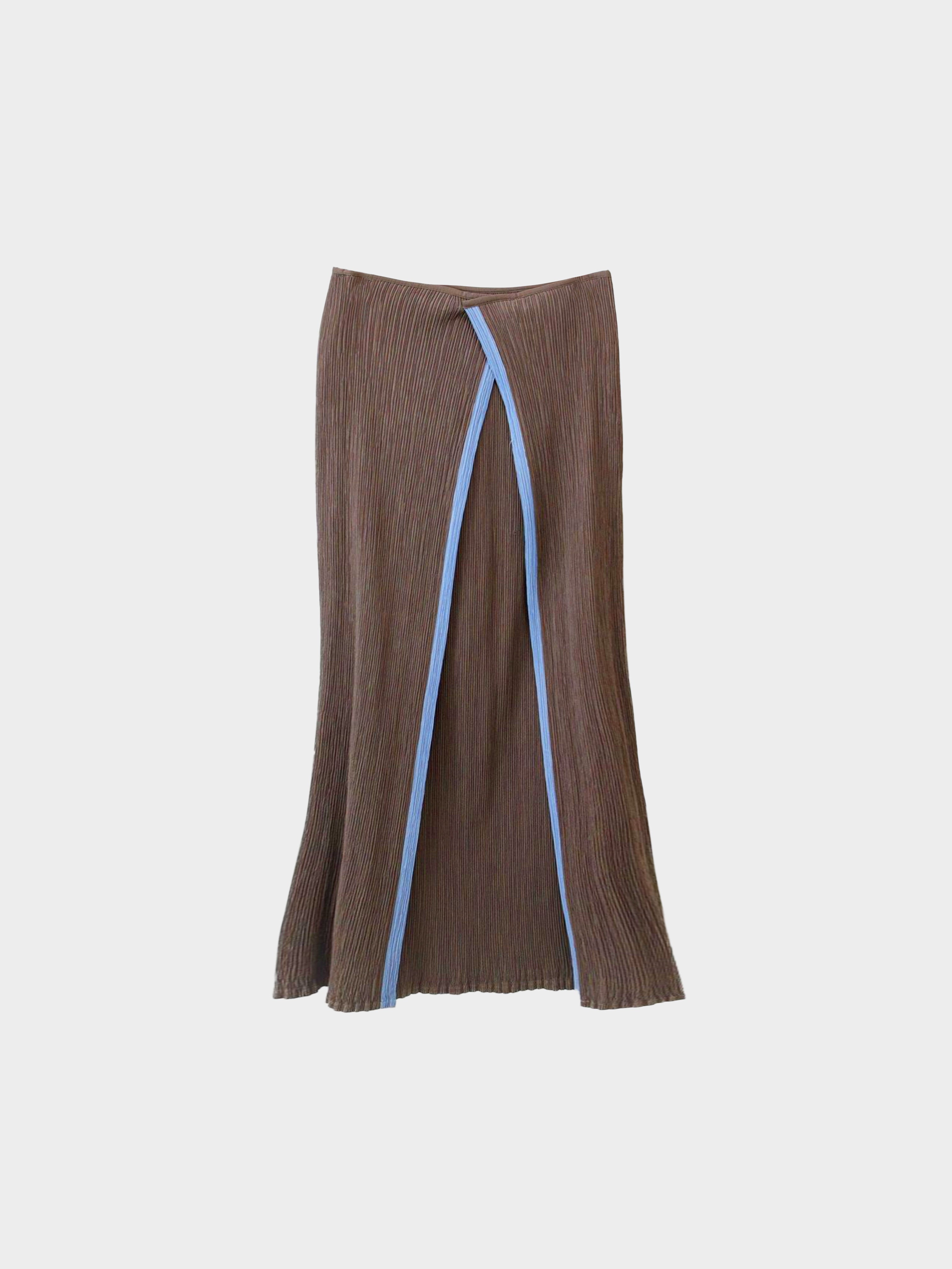Issey Miyake 2000s Brown and Purple Wrap Skirt