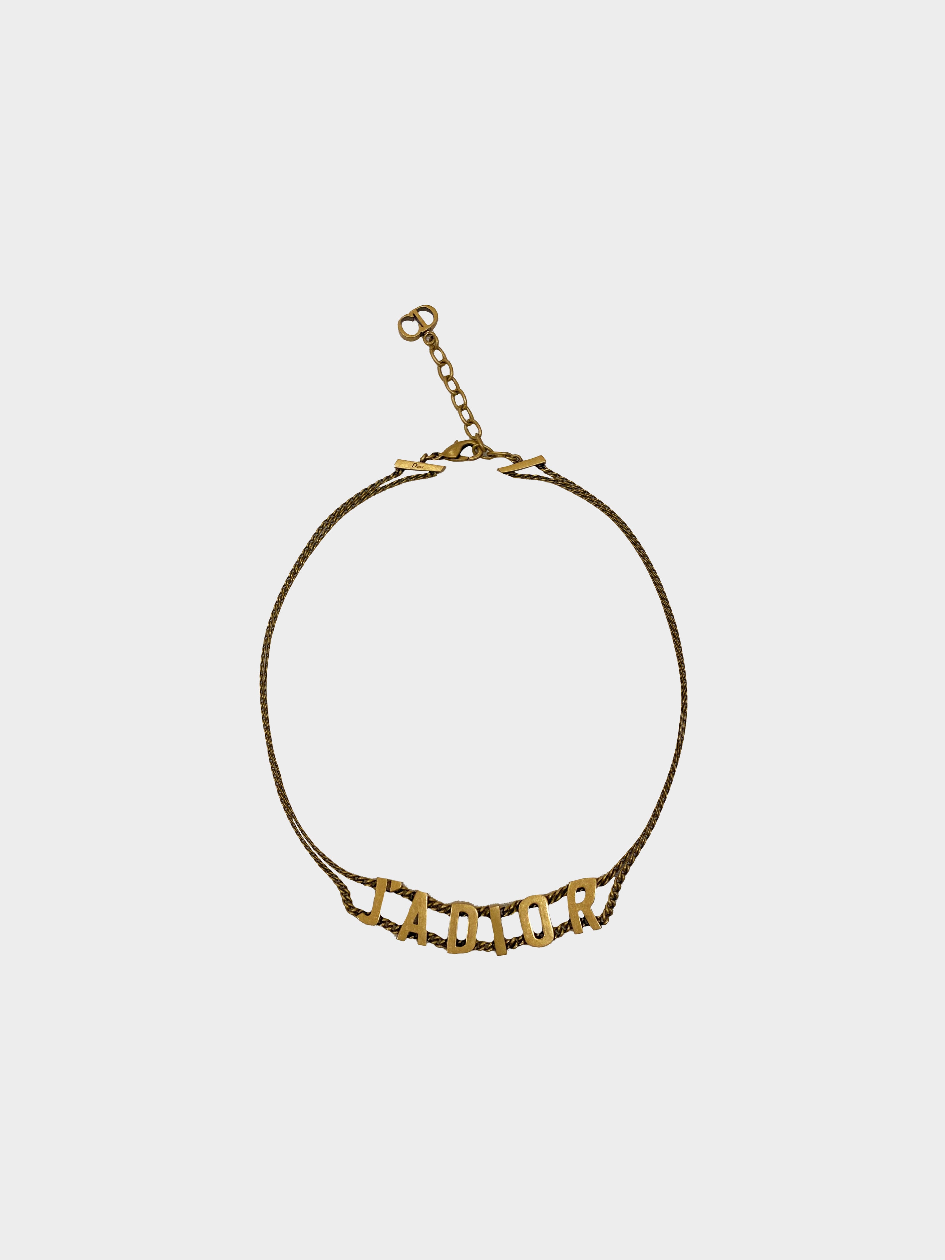Christian Dior 2010s Gold J'Adior Choker Necklace