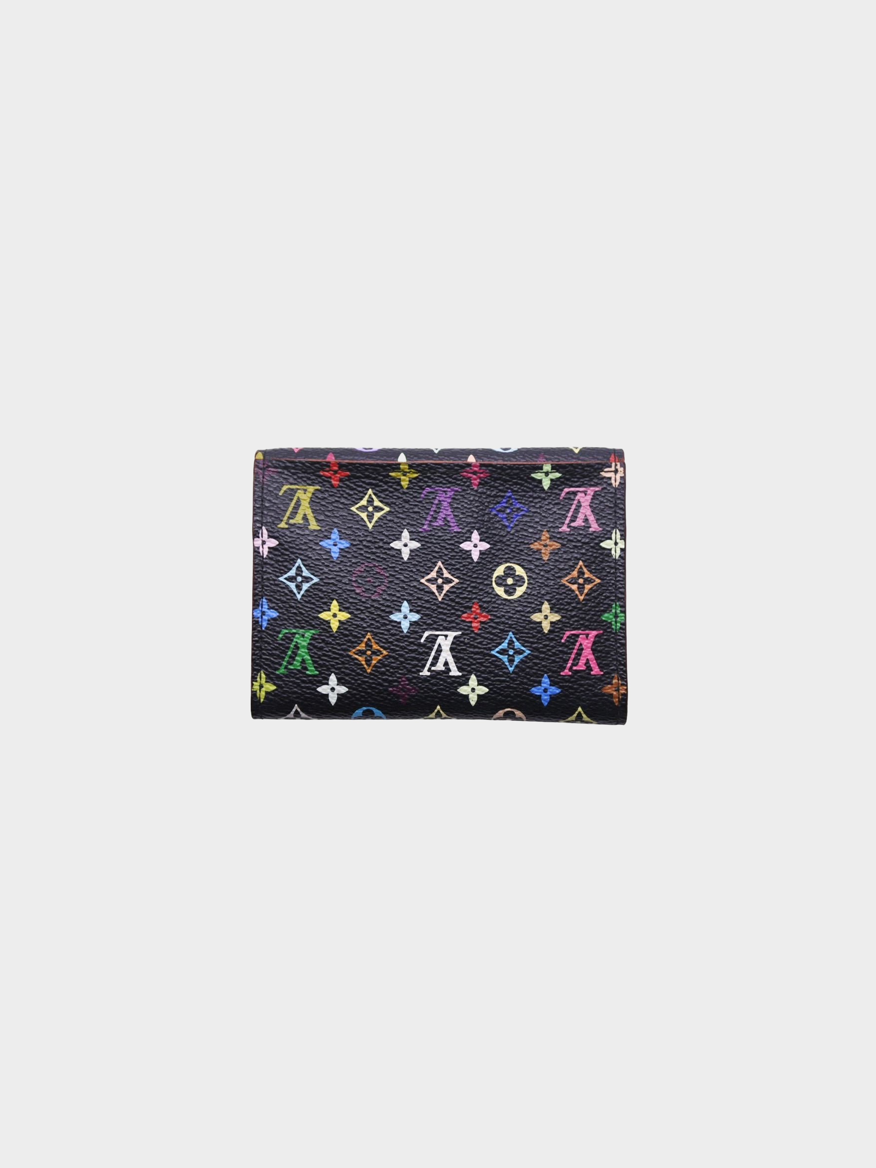 Louis Vuitton Takashi Murakami Multicolor Monogram Black Card
