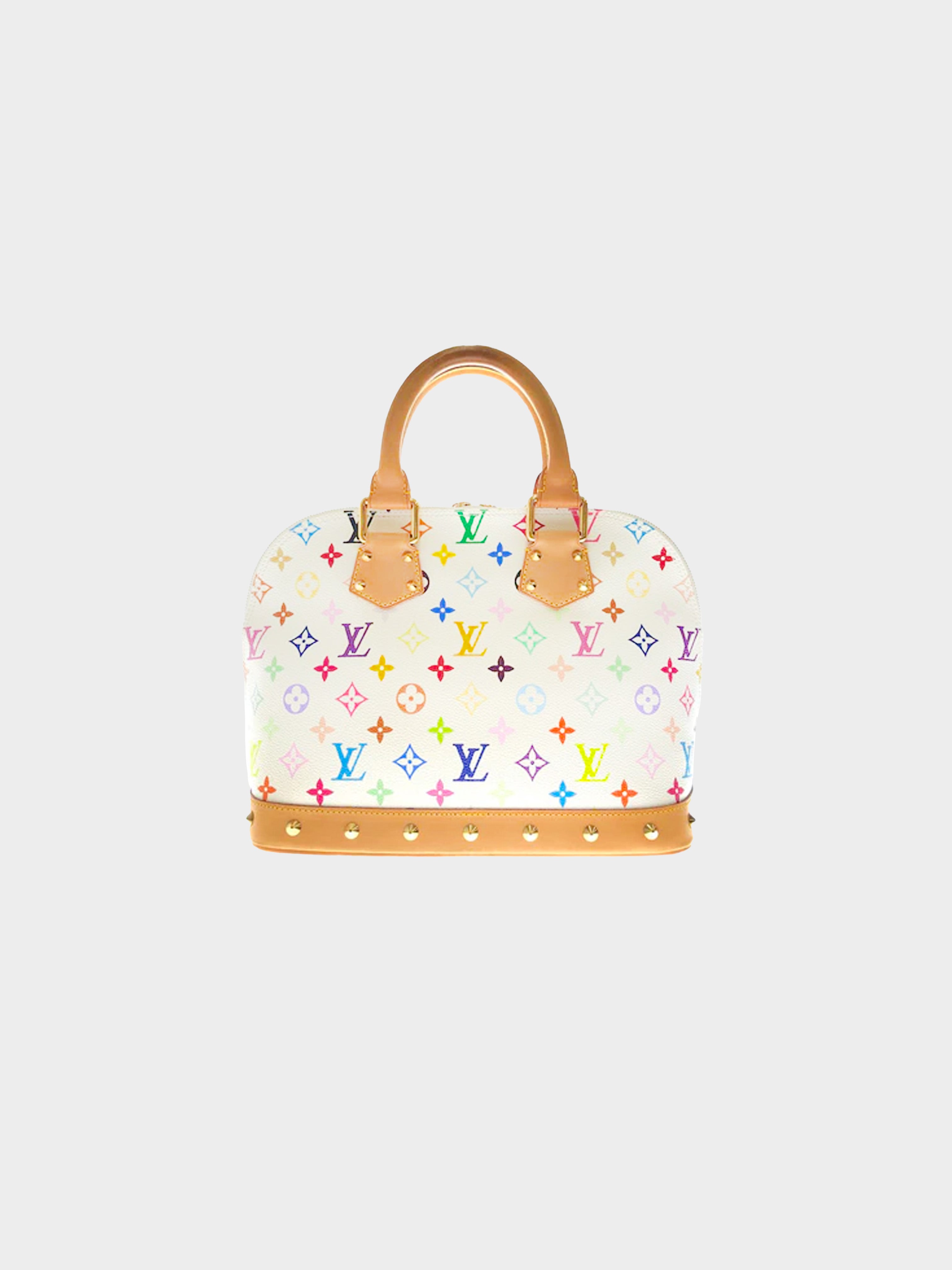 Louis Vuitton White Multicolor Monogram Alma MM Bag