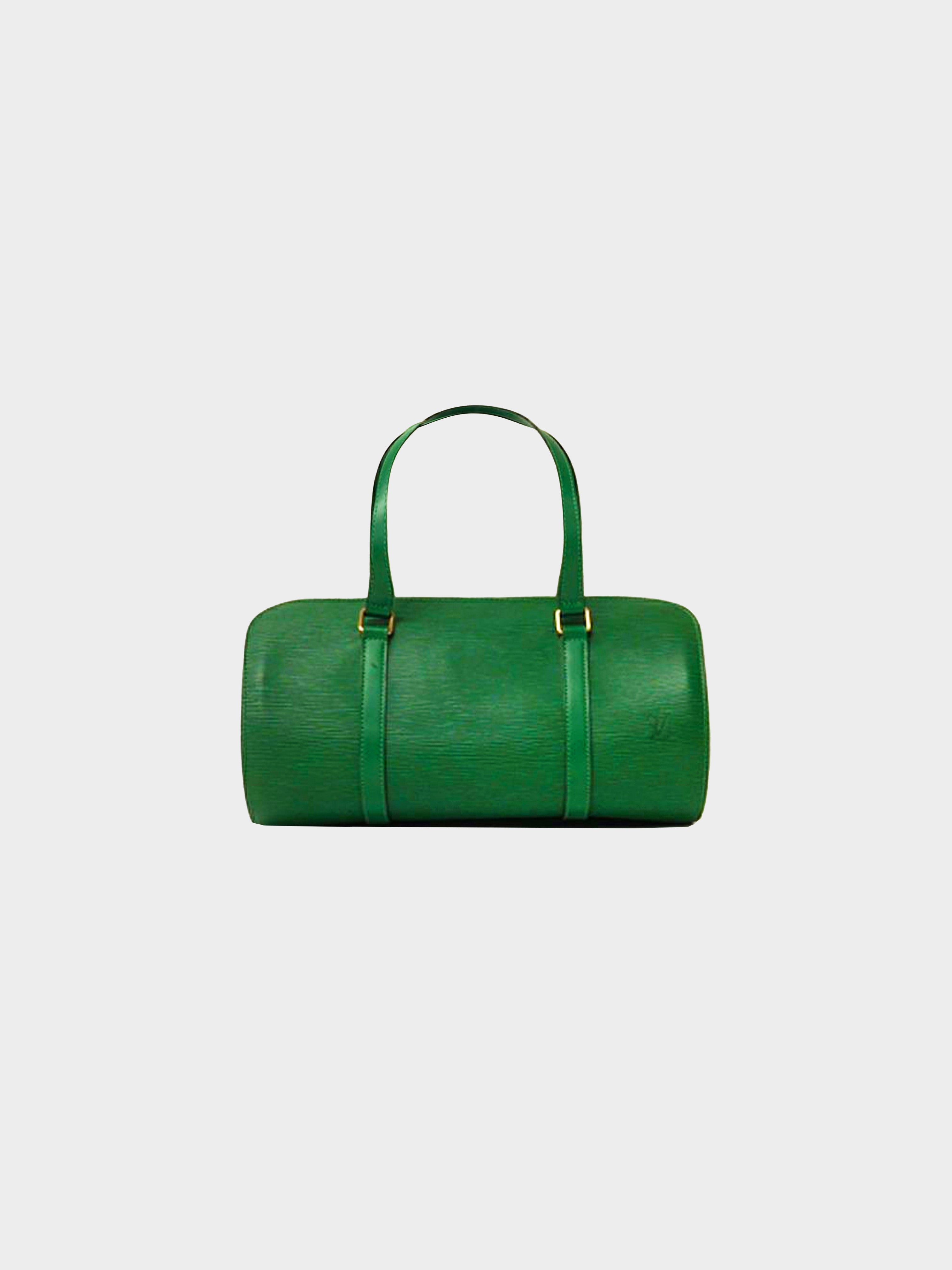 Louis Vuitton 1995 Green Epi Soufflot Barrel Bag · INTO