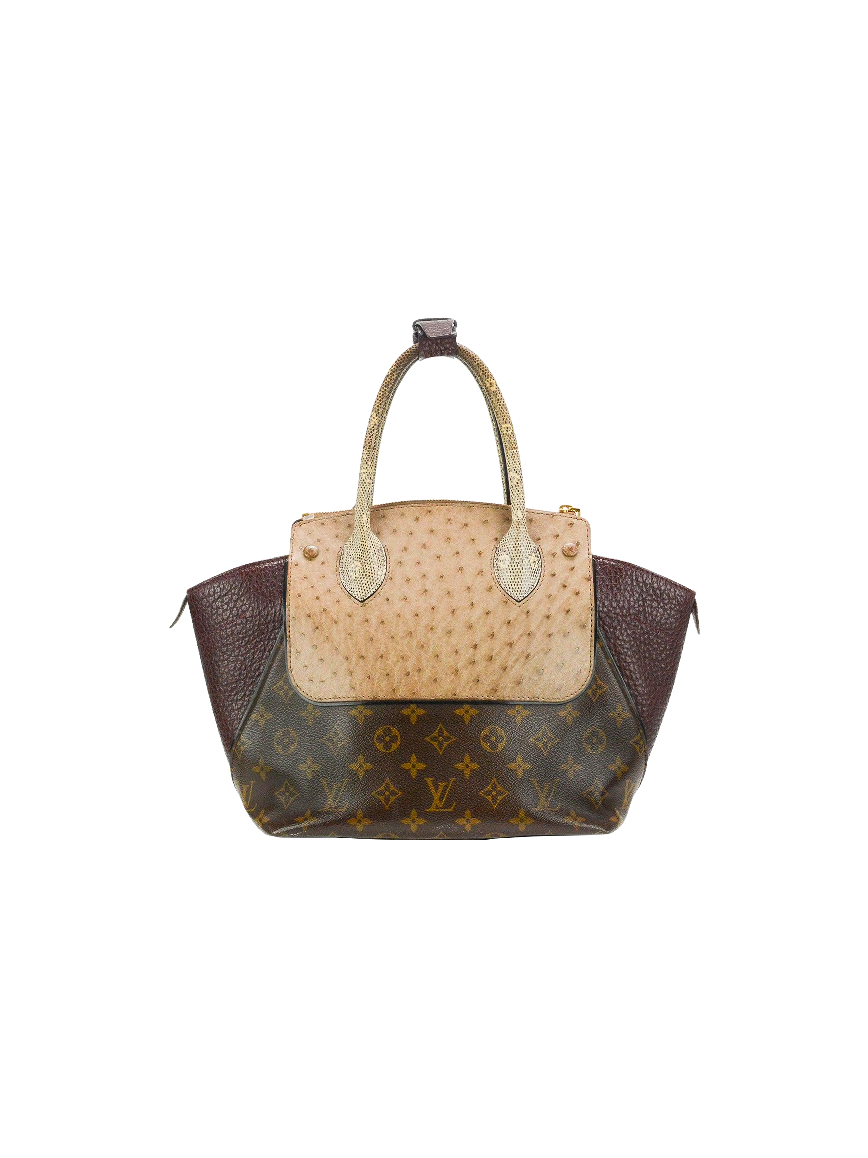 Louis Vuitton Majestueux Monogram Canvas Exotic Tote Bag Brown