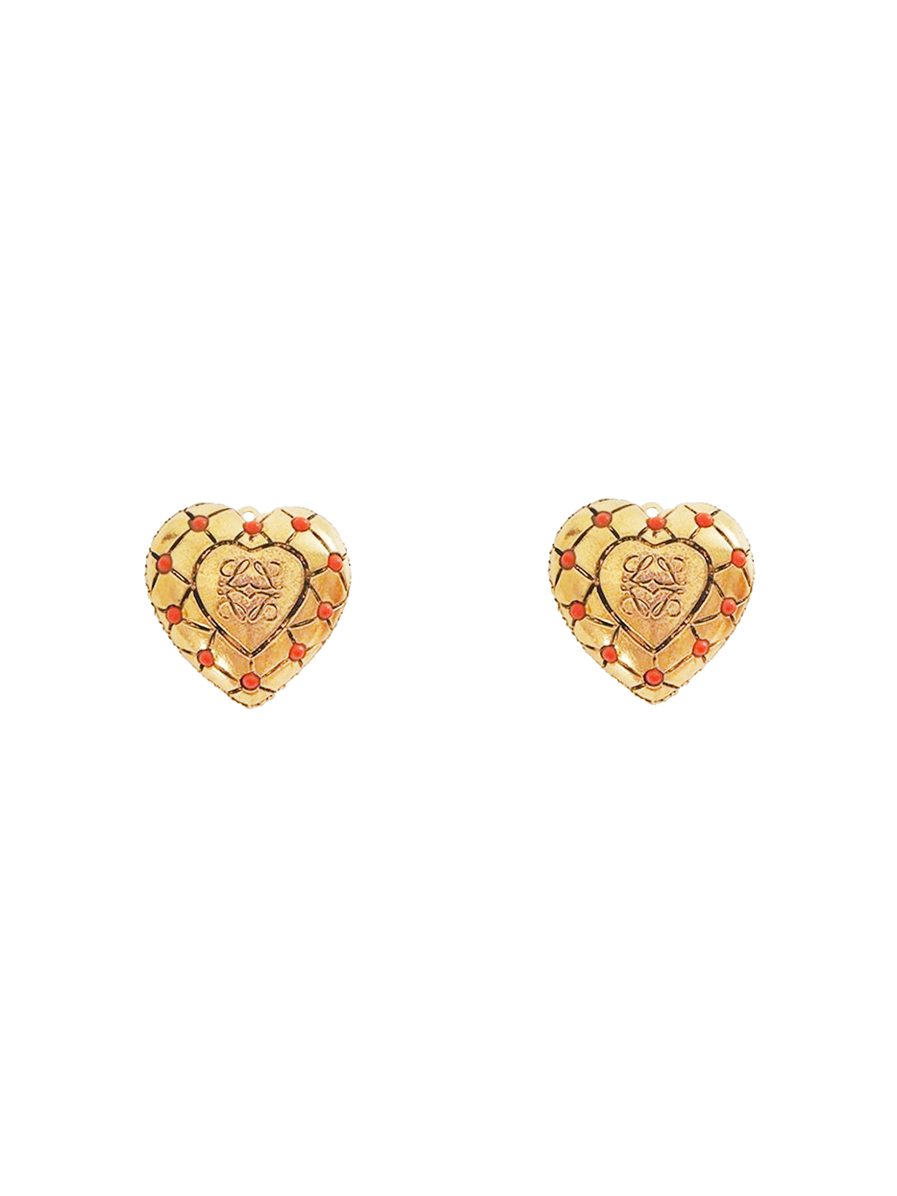 Loewe 1980s Vintage Gold Heart Earrings