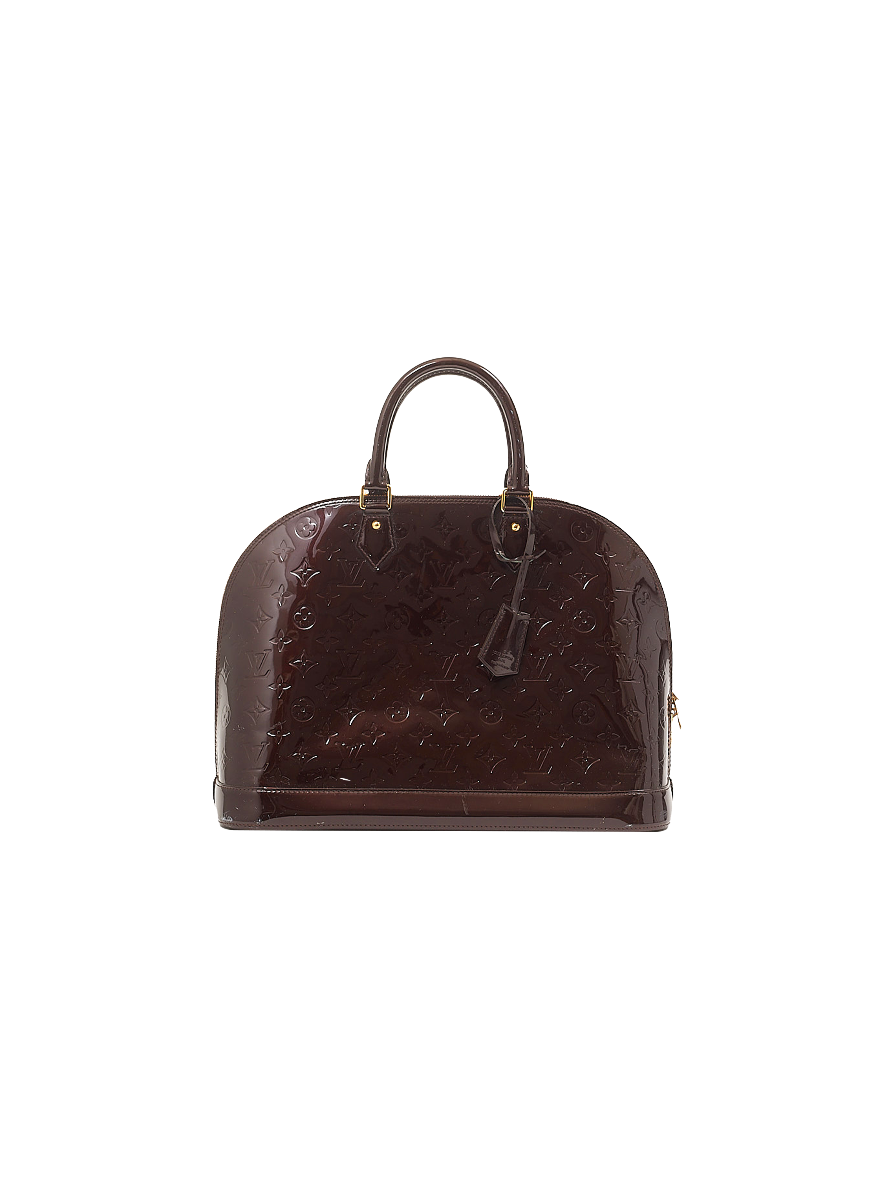 Louis Vuitton Alma Burgundy EPI Patent Leather Bag GM