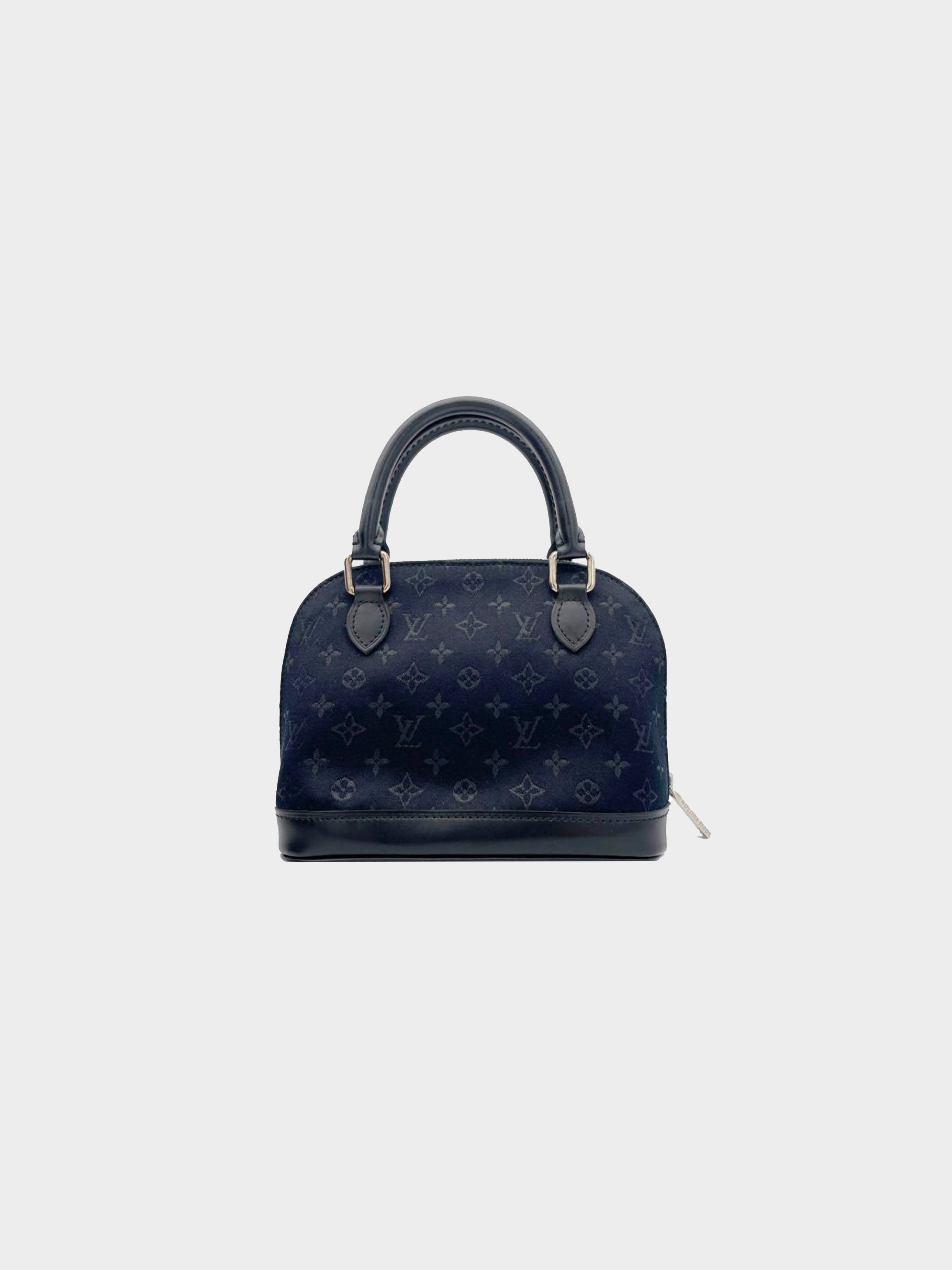 Louis Vuitton Black Monogram Satin Mini Alma Bag. Condition: 1. 6