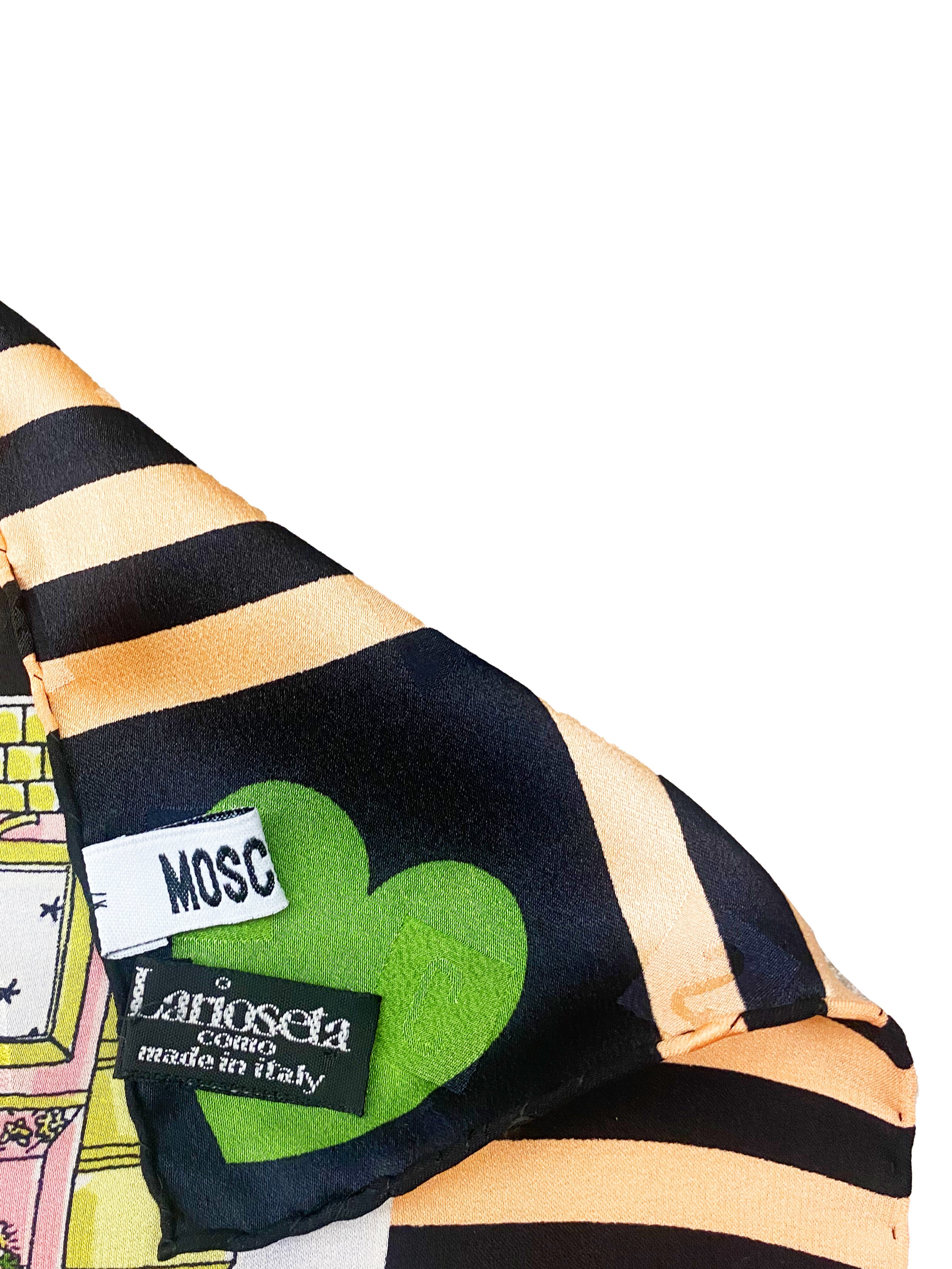 Moschino Choose A Life In Style Silk Square Scarf, $100, Forzieri