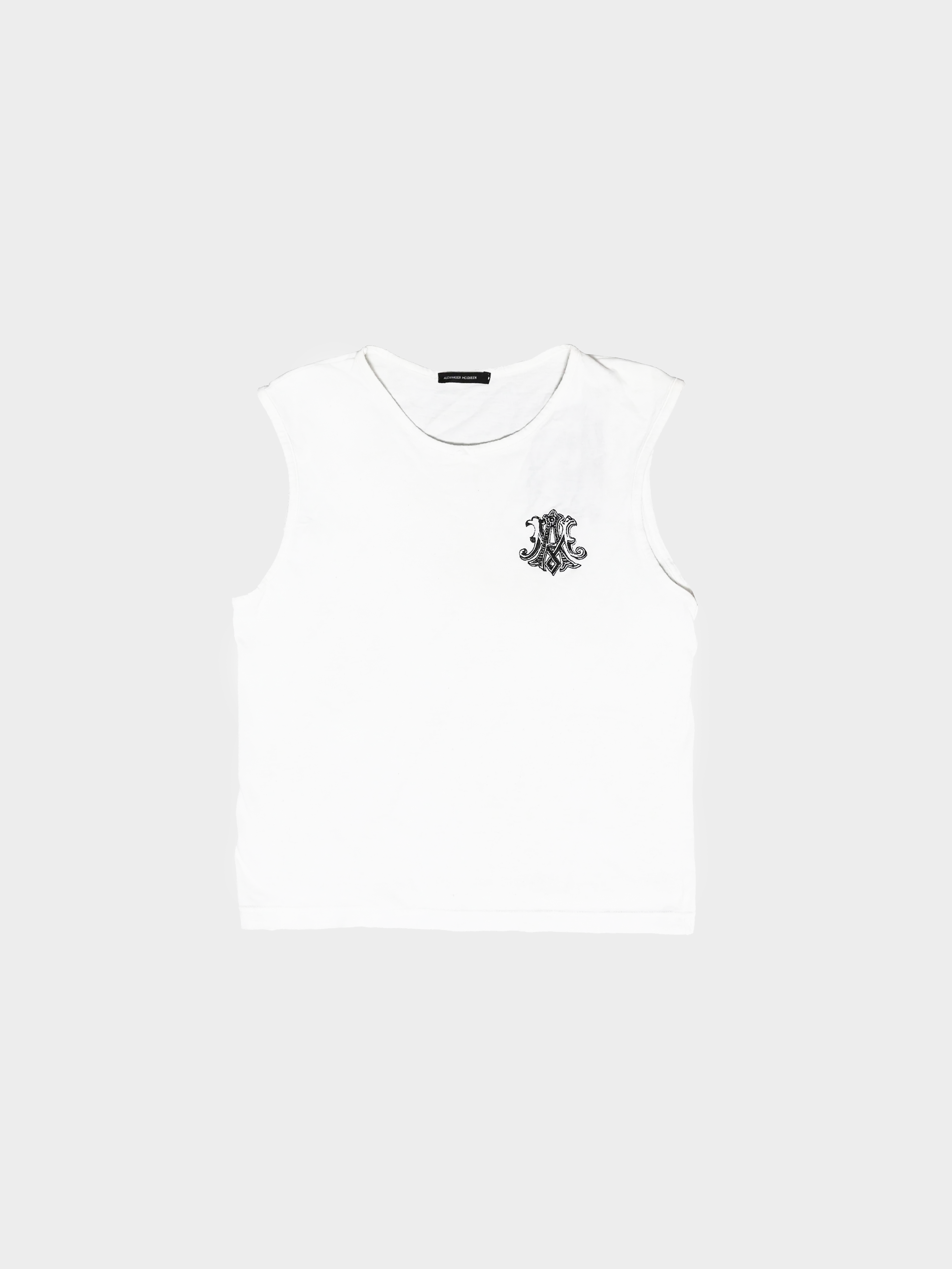 Alexander McQueen 1996 Embroidered White Tank Top