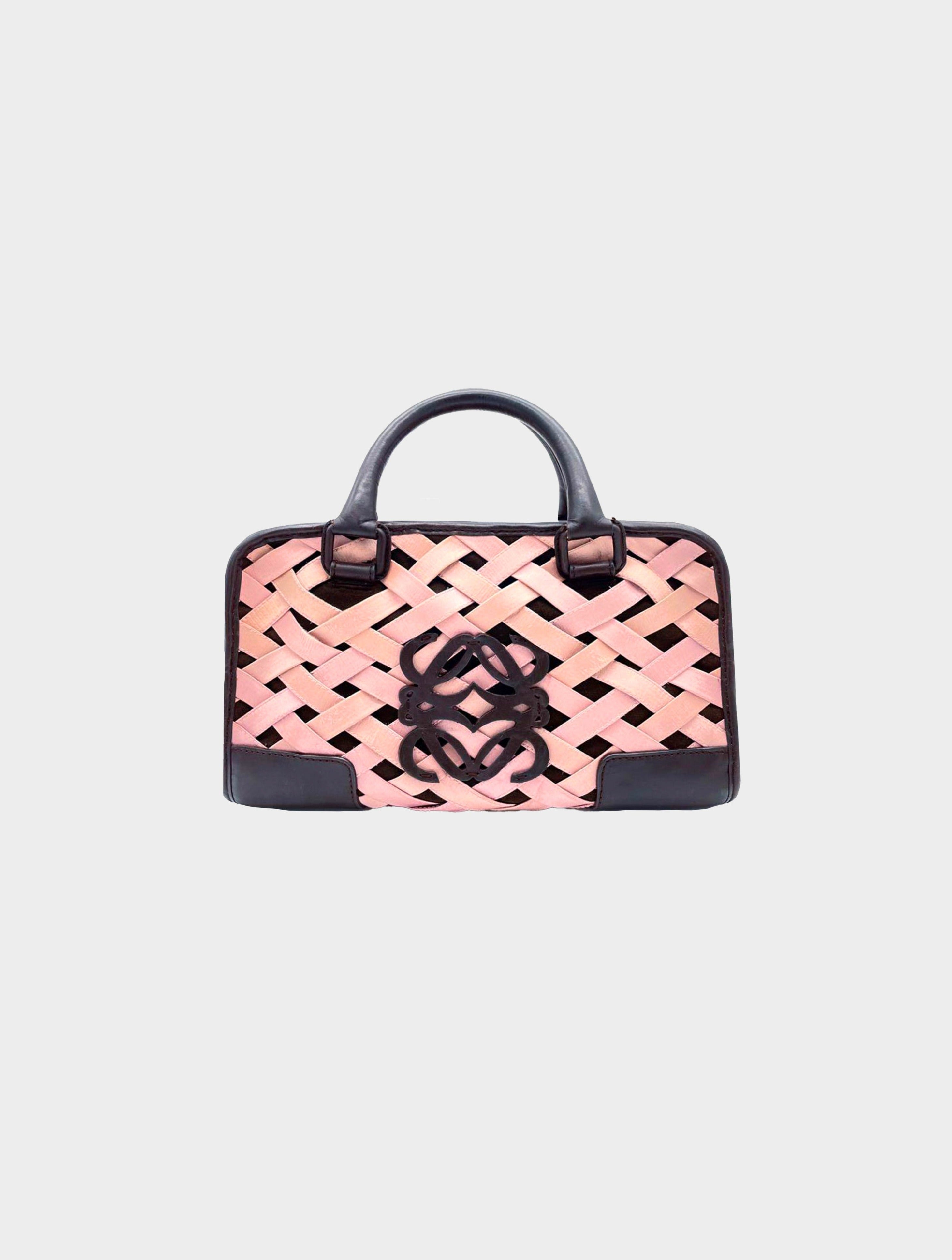 Loewe 2007 Limited Edition Woven Pink Leather Handbag