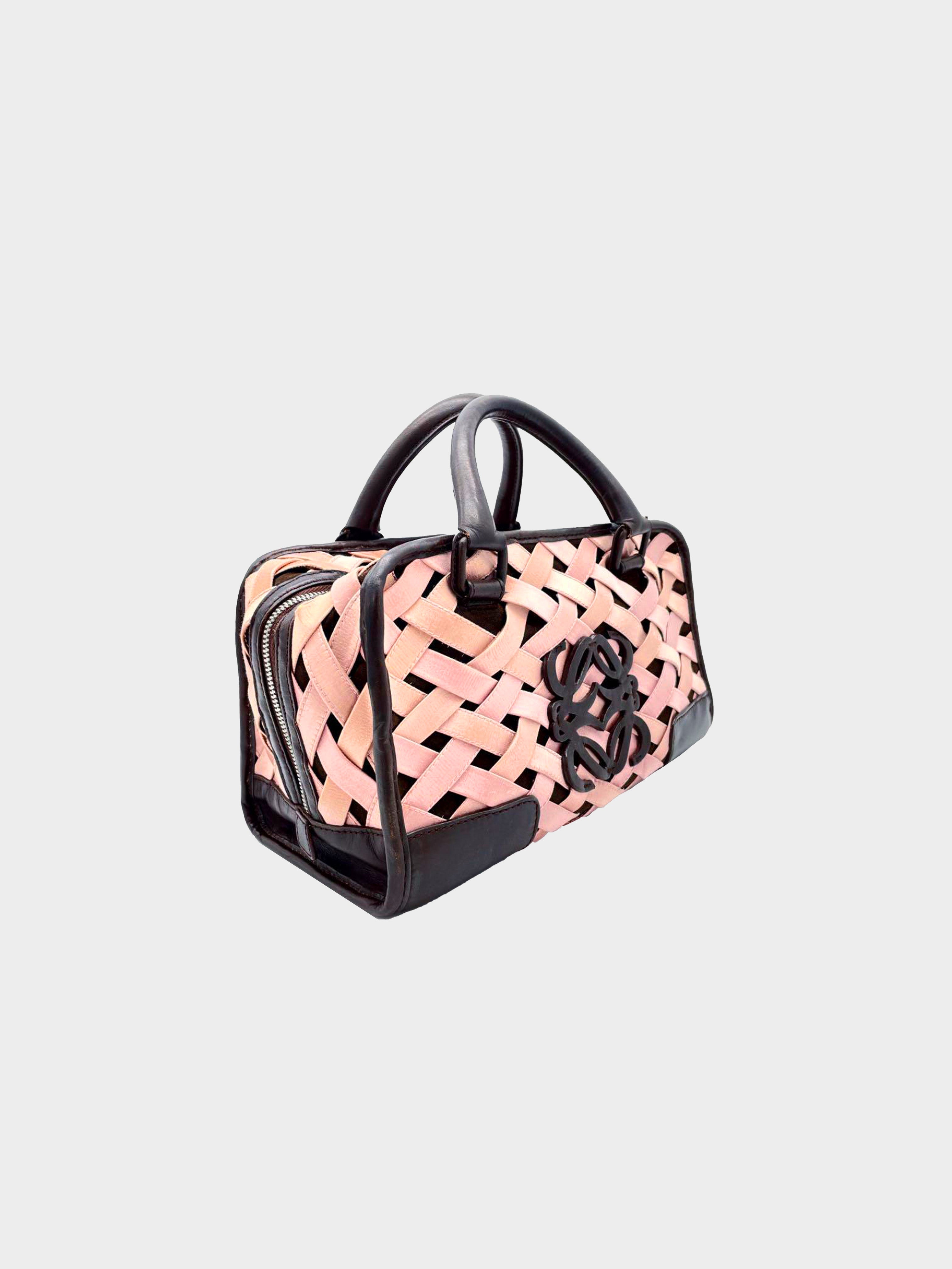 Loewe 2007 Limited Edition Woven Pink Leather Handbag