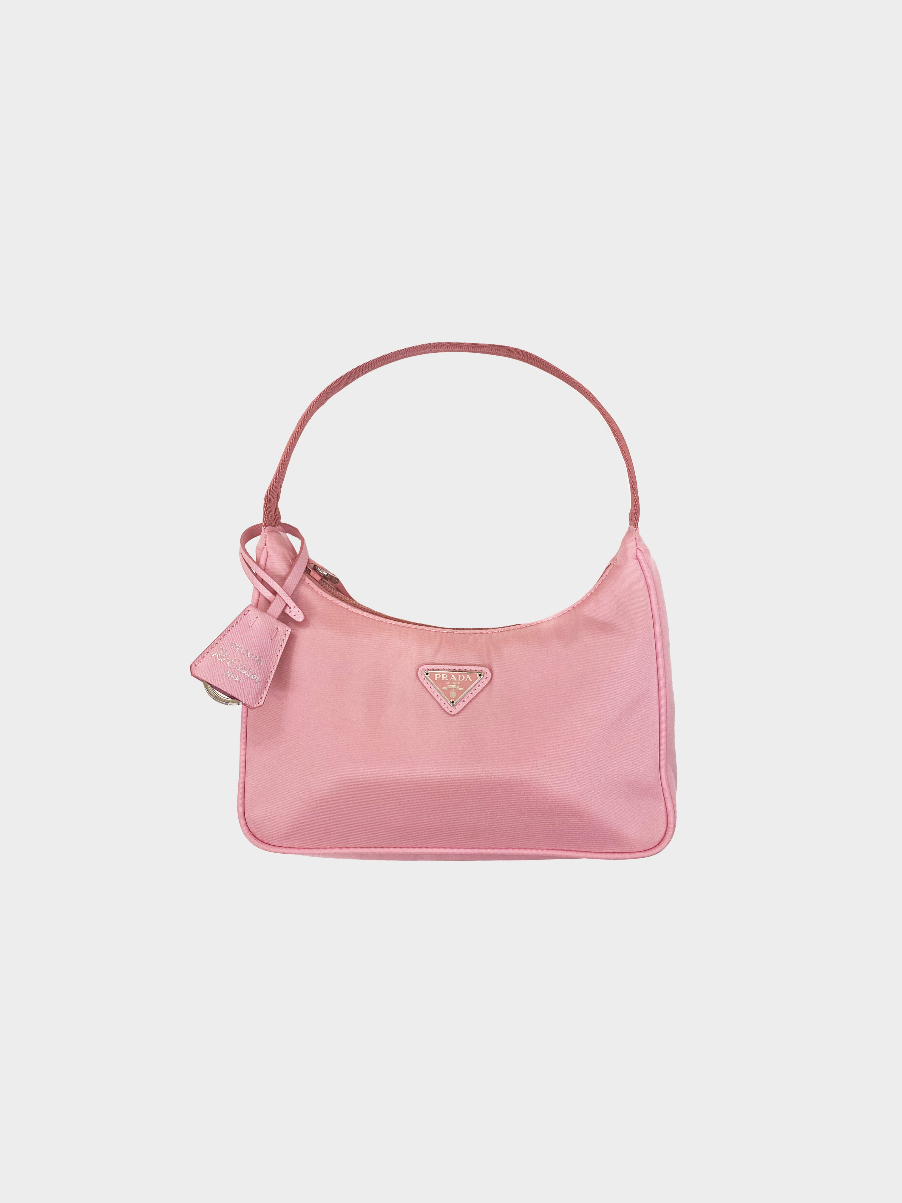 Prada 2020s Pink Re Nylon Shoulder Bag INTO