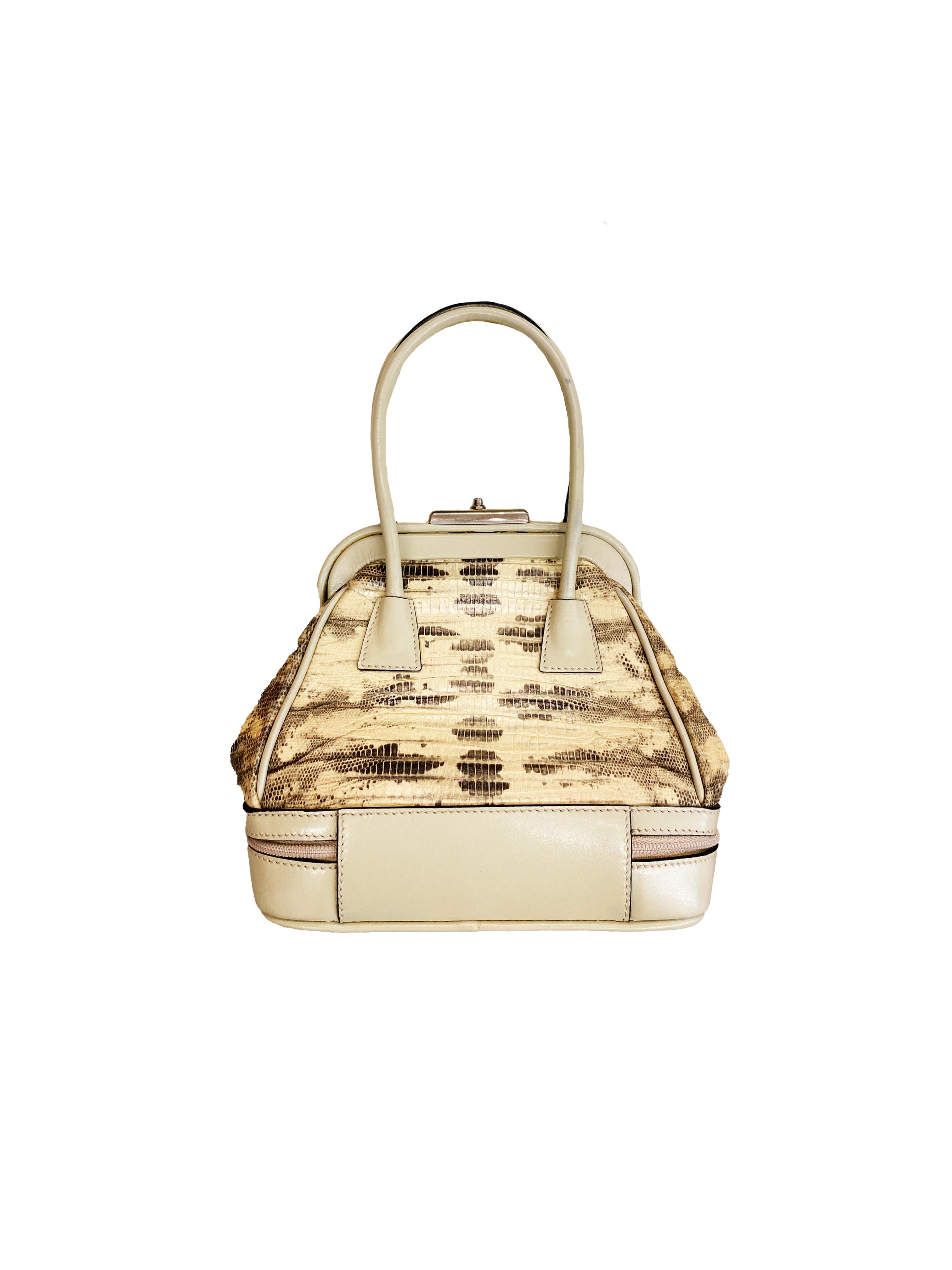 Prada Beige Lizard Leather Mini Bag Prada