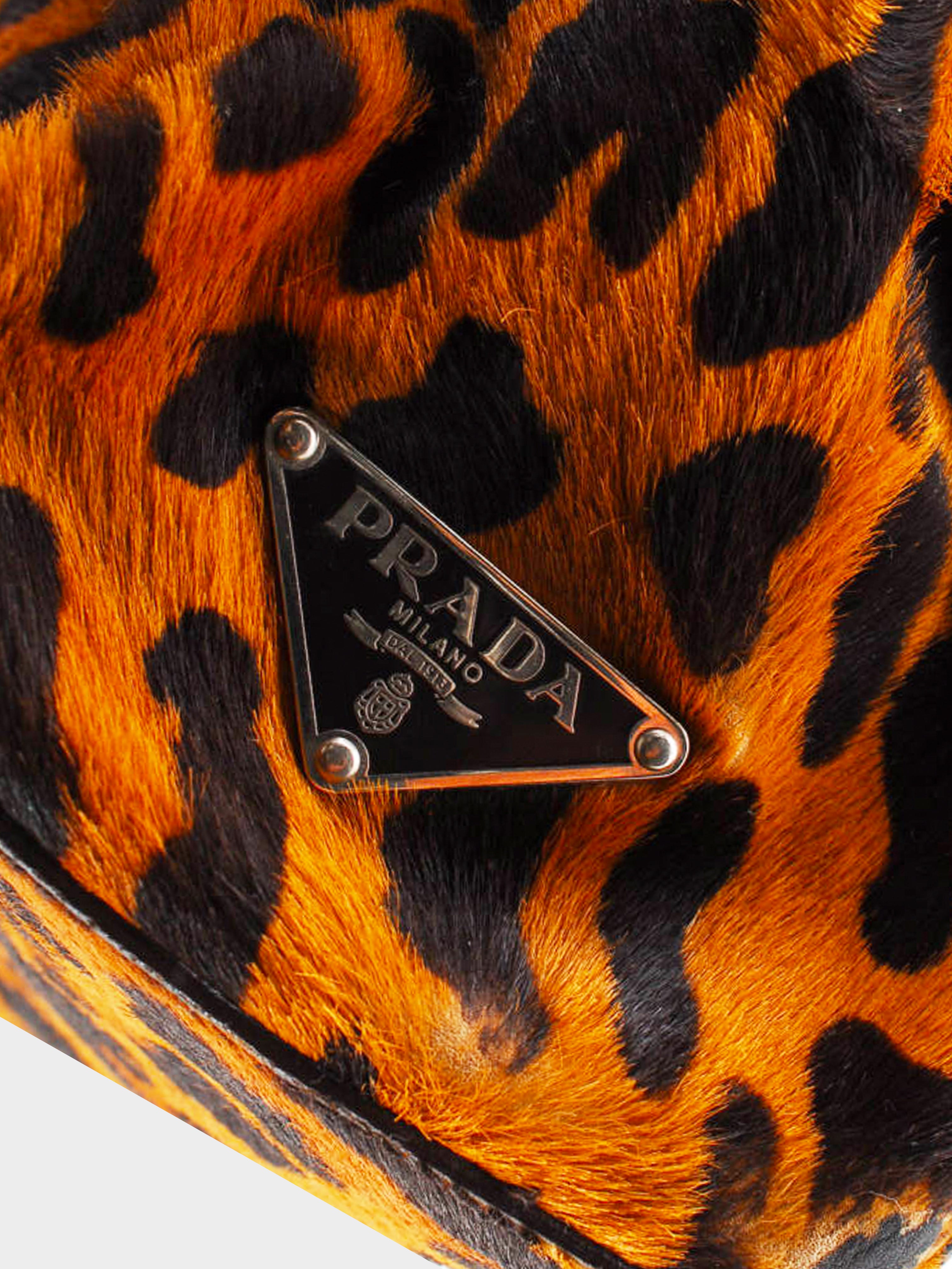 Prada 2000s Ponyhair Leopard Shoulder Bag INTO