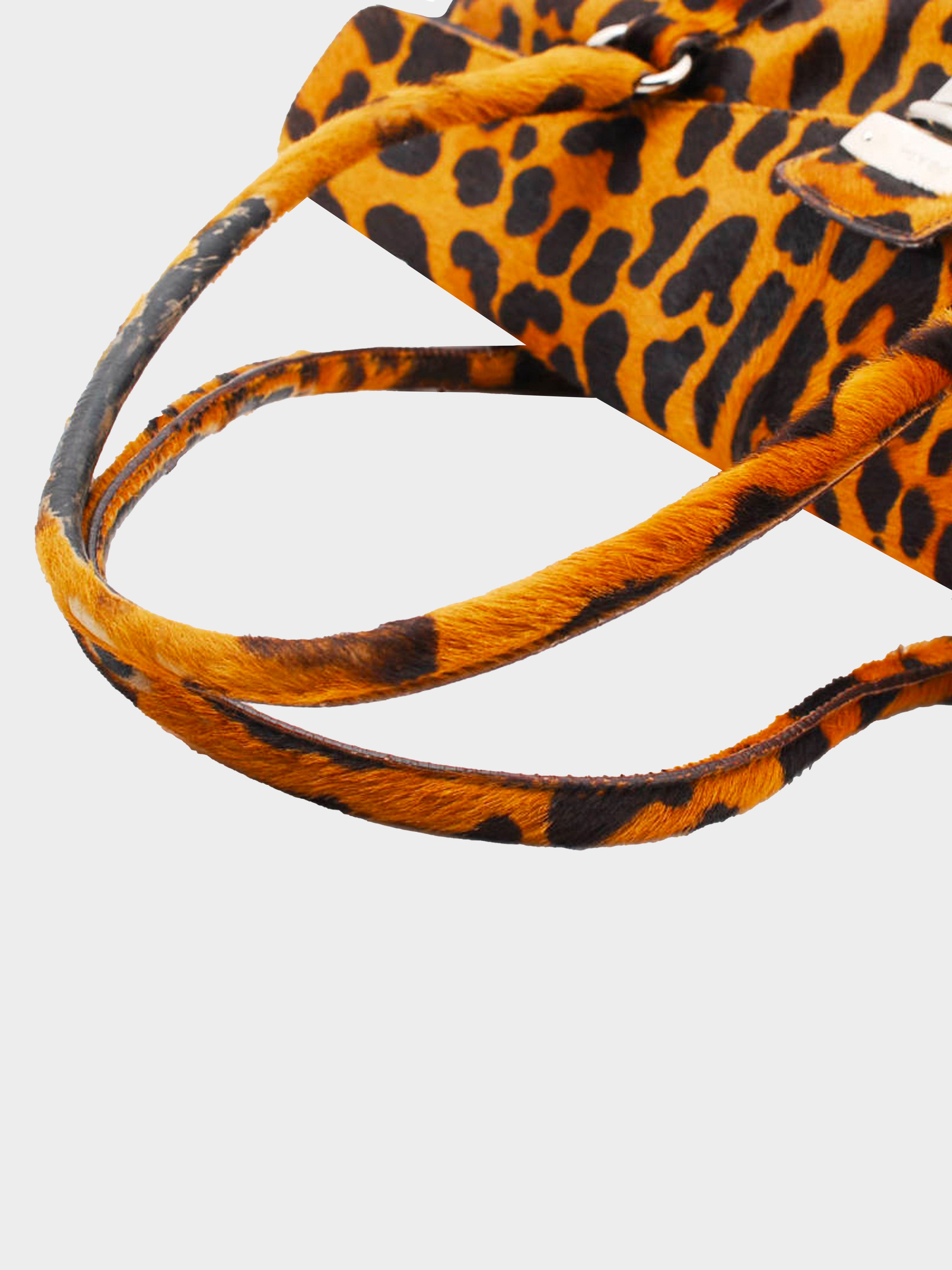Prada 2000s Ponyhair Leopard Shoulder Bag