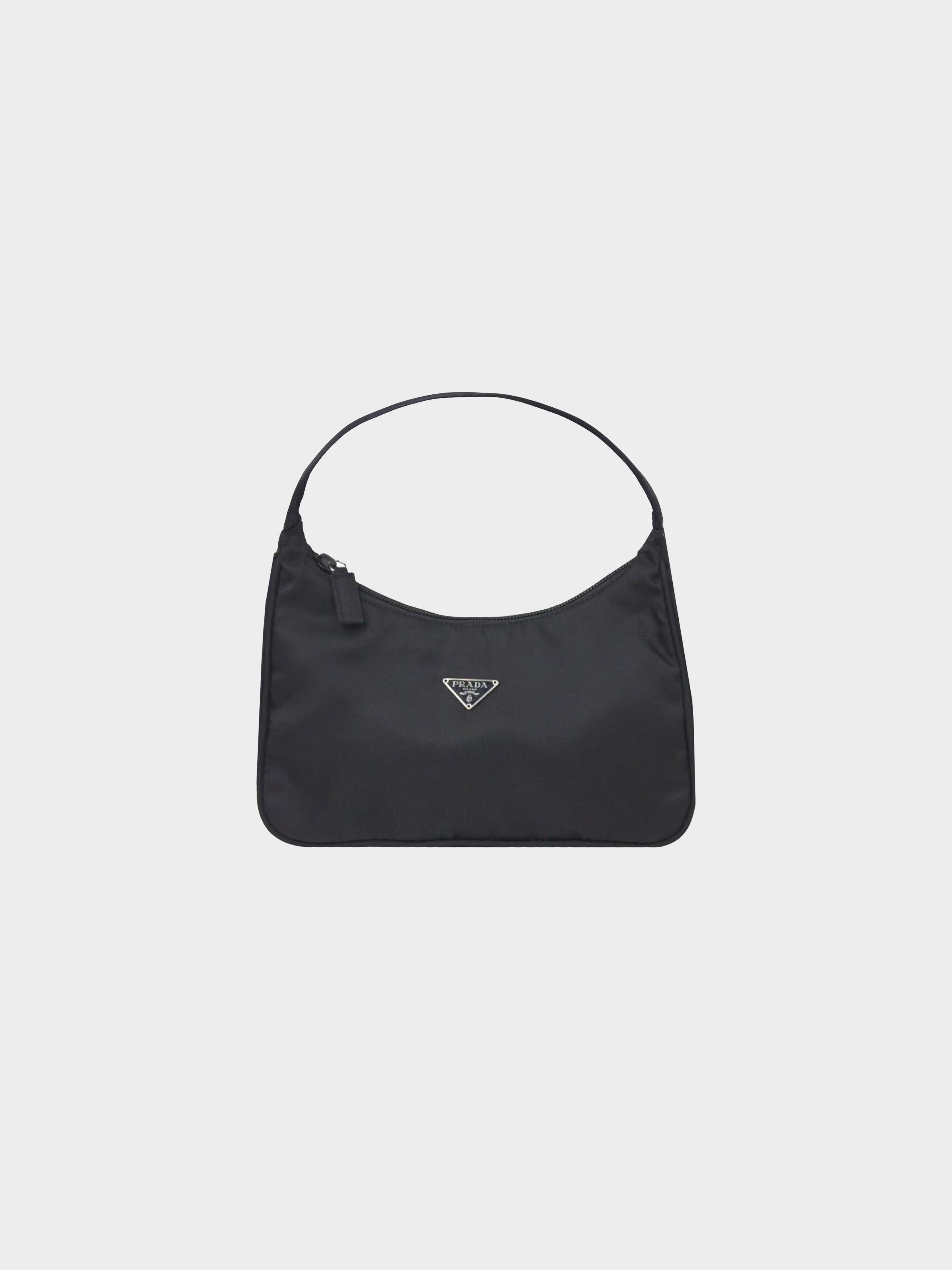 Prada 2000s Black Nylon Shoulder Bag · INTO