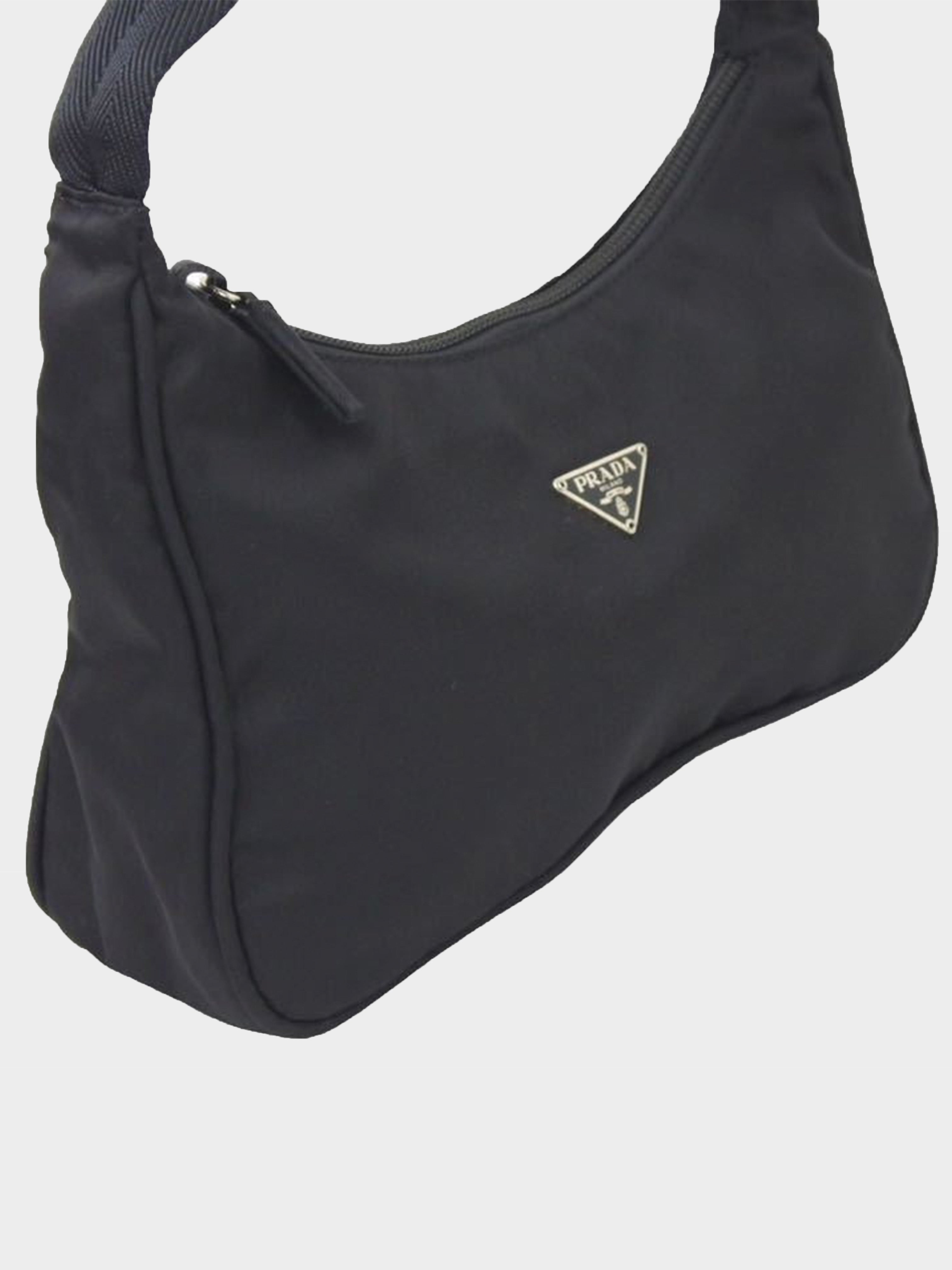 Prada 2000s Black Nylon Shoulder Bag · INTO