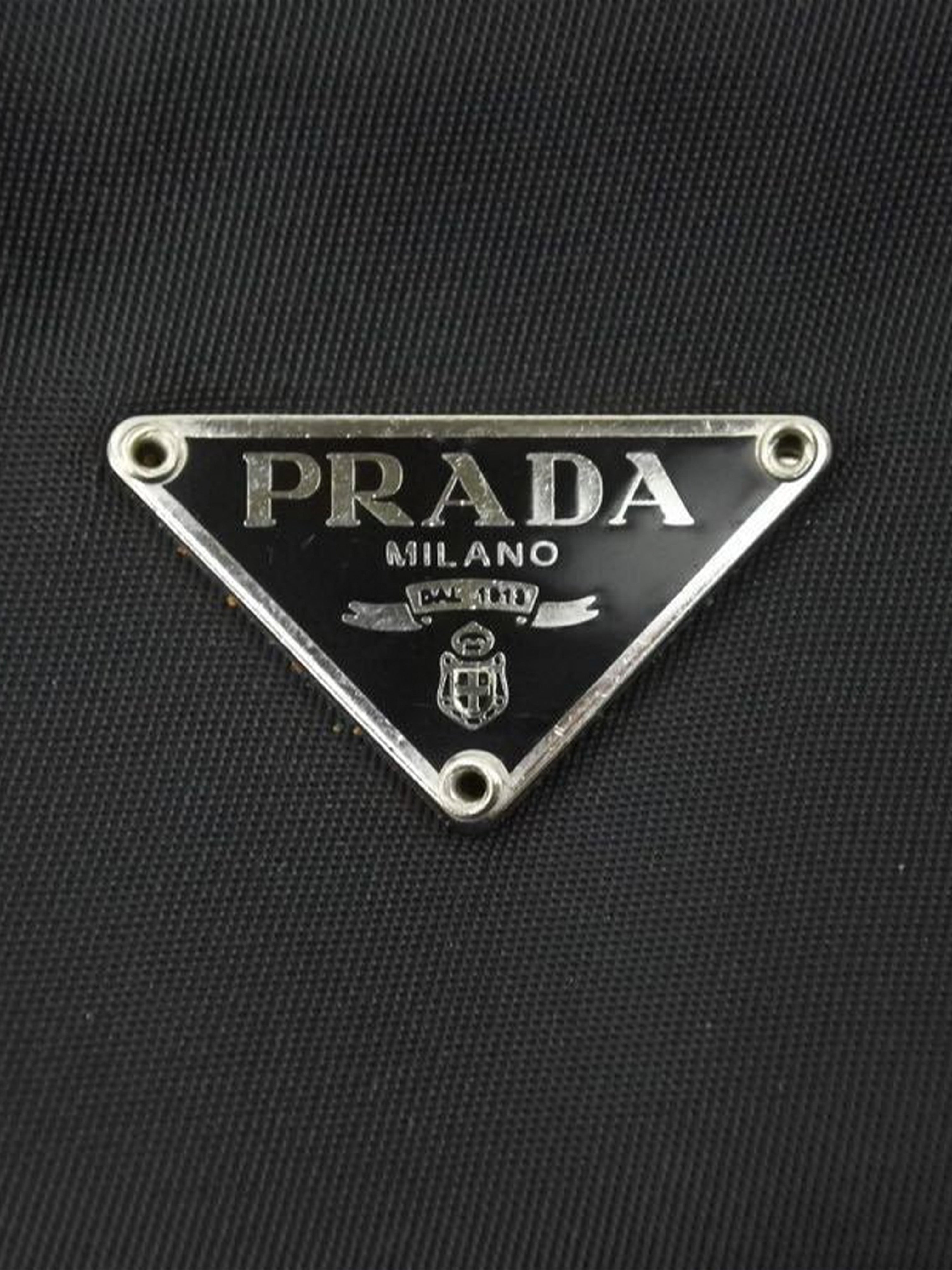 Prada 2000s Black Nylon Leather Strap Bag · INTO