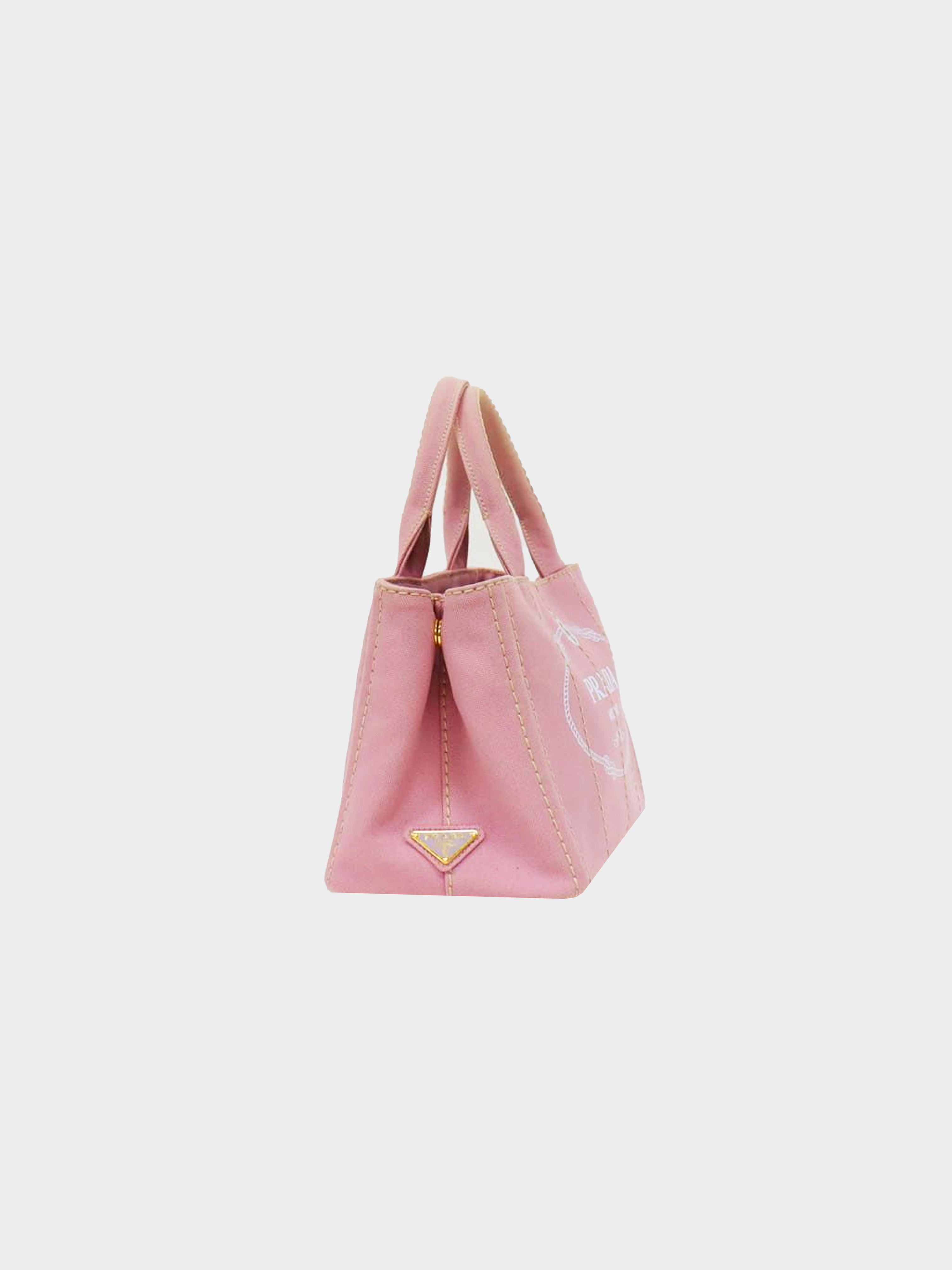 Prada 2010s Mini Pink Canvas Tote INTO