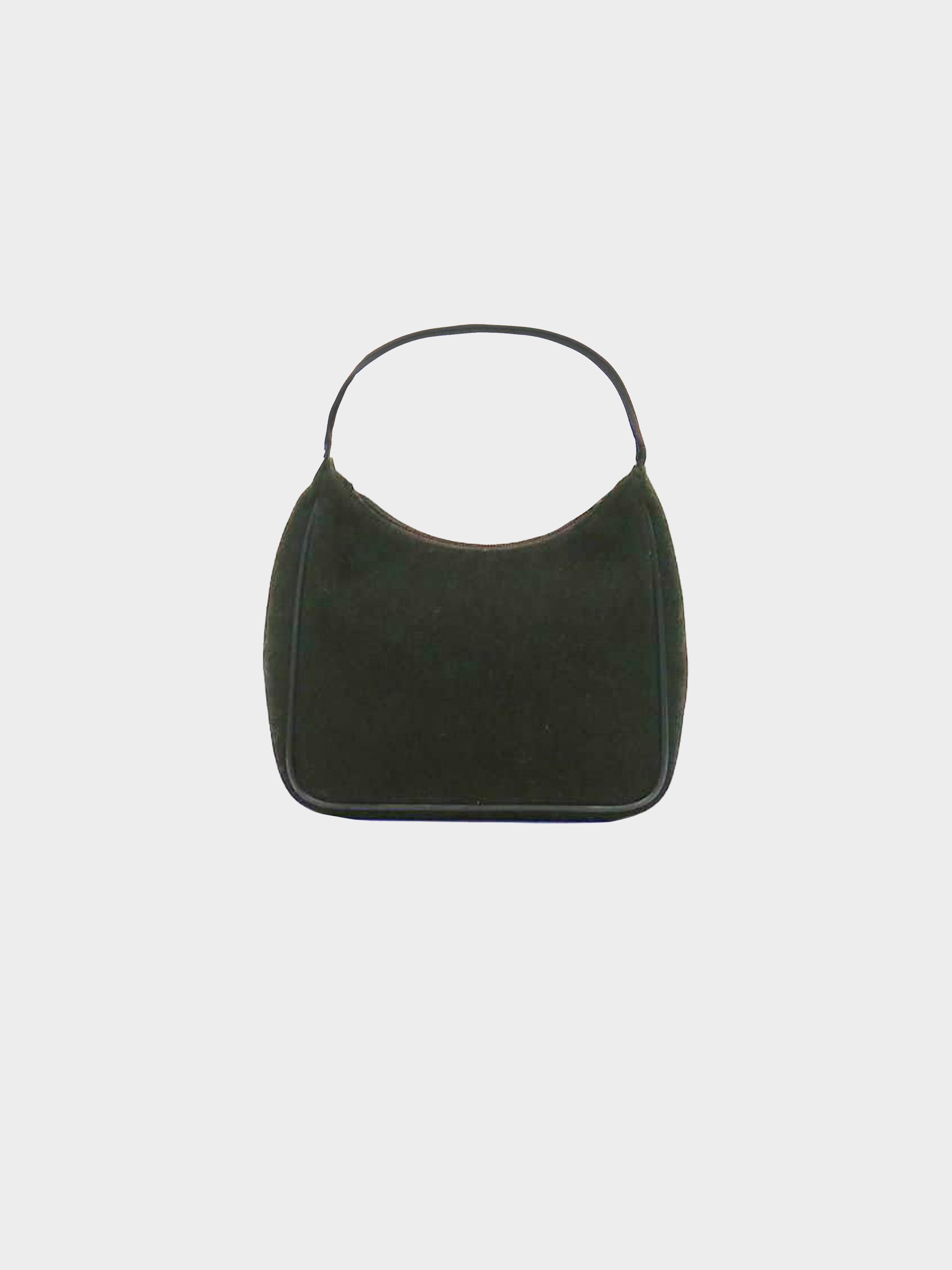 Prada 1990s Sport Olive Wool Shoulder Bag · INTO