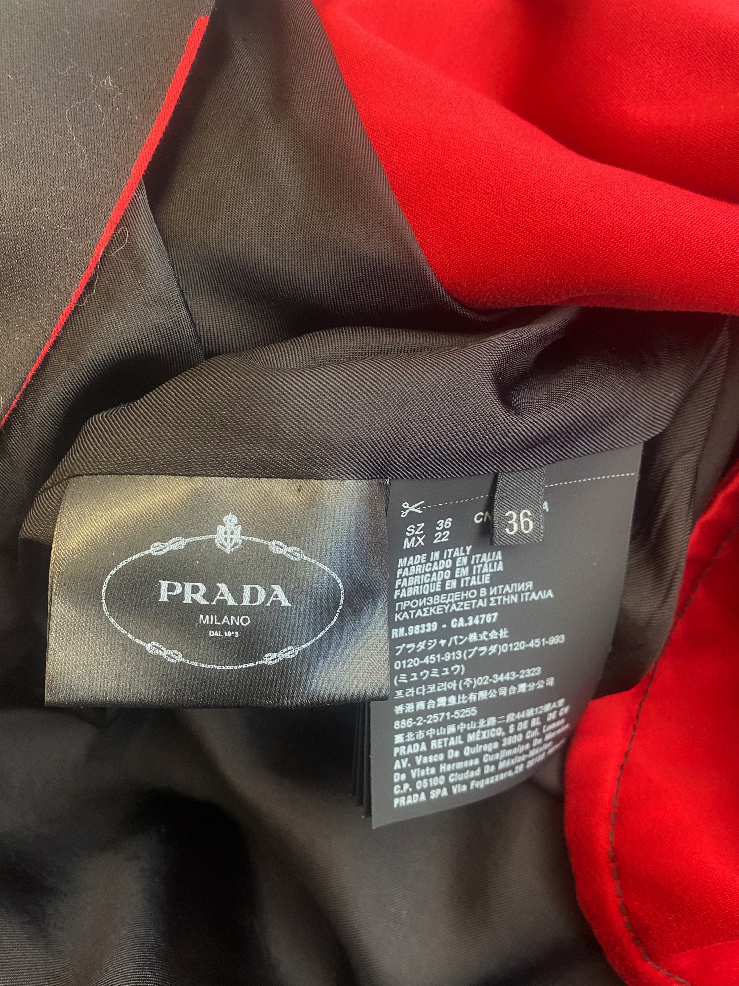 Prada Spring 2018 Black and Red Oversized Jacket · INTO