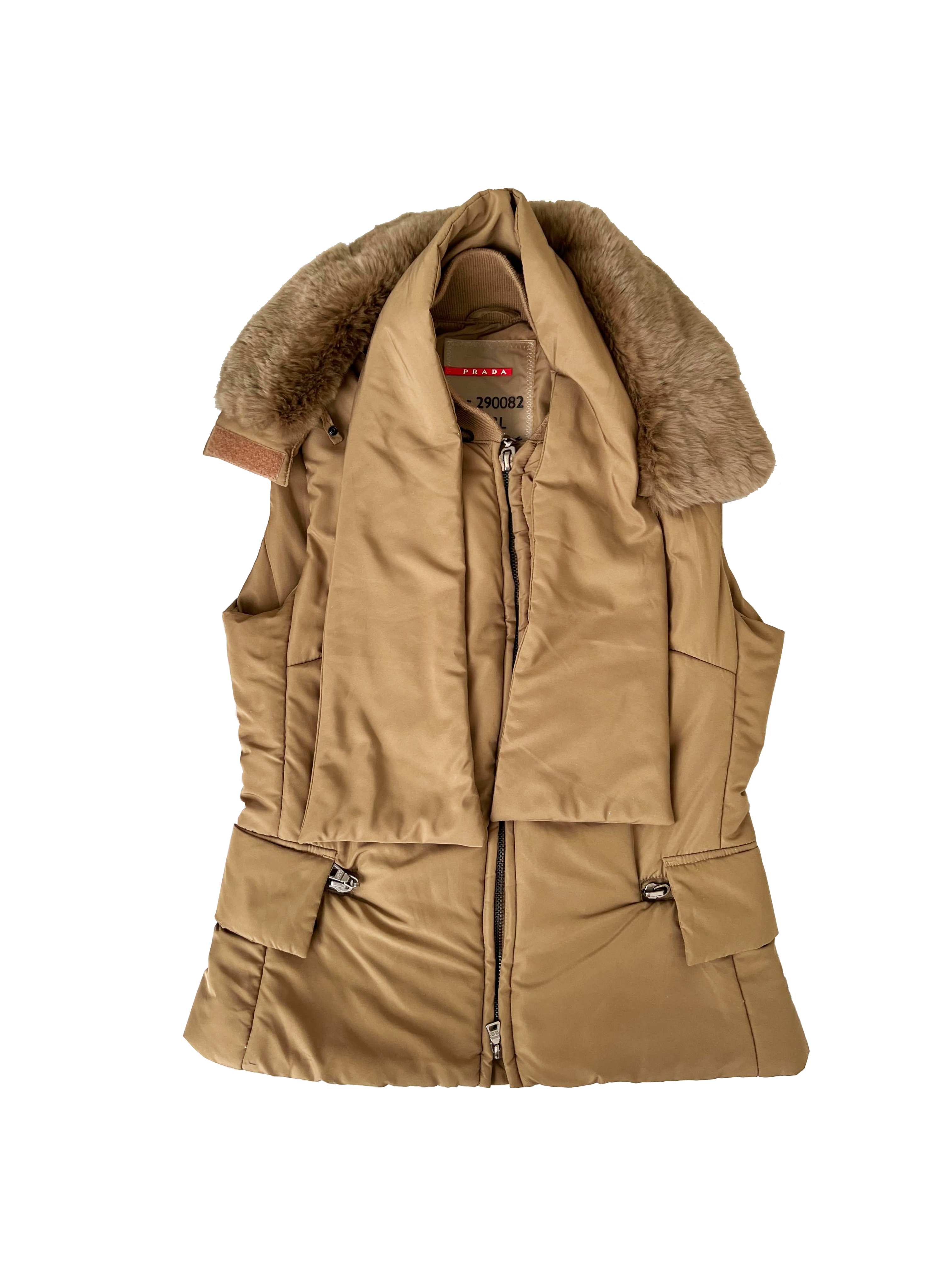 Prada 2000s Sports Beige Fur Vest · INTO