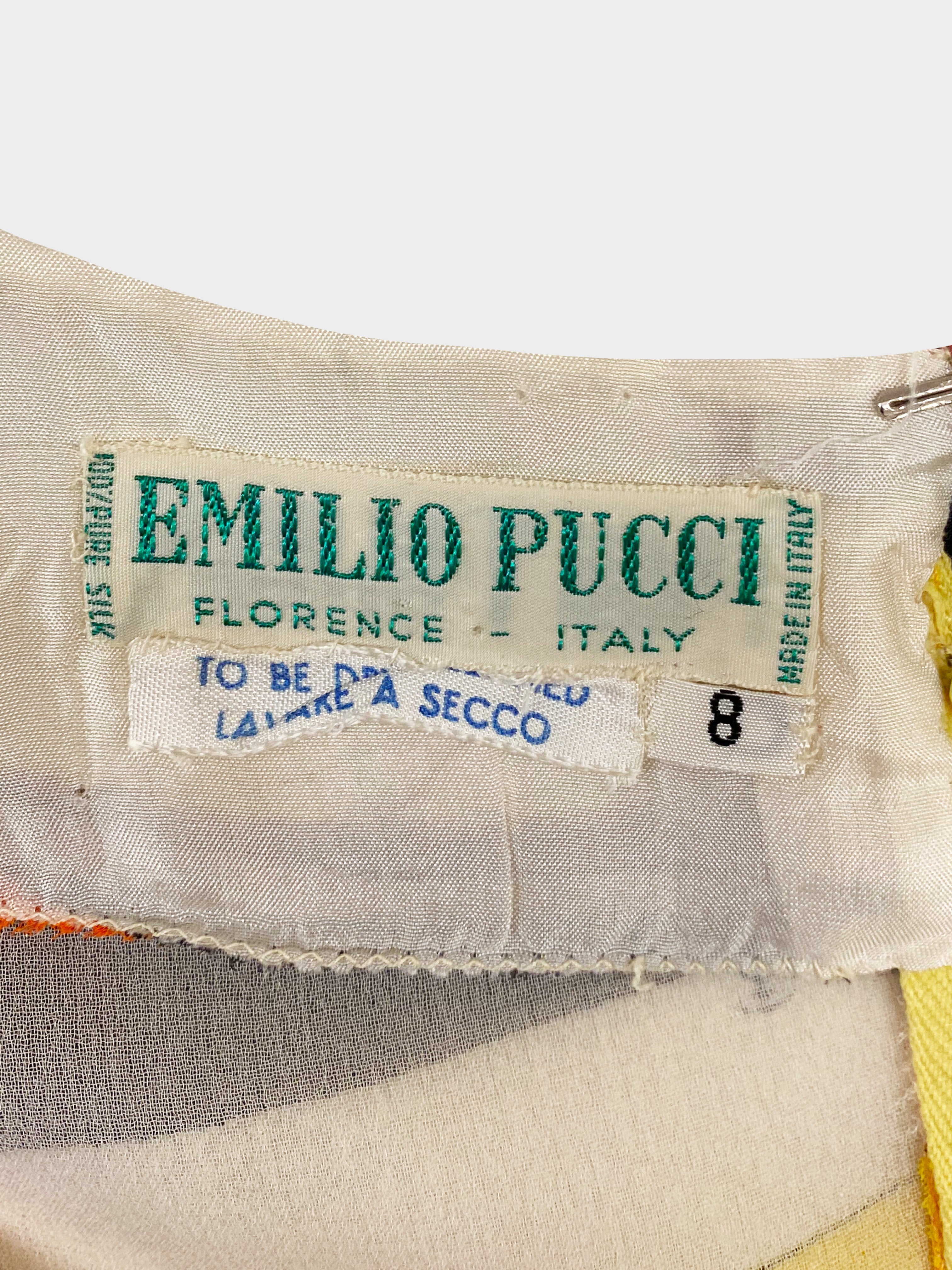 Emilio Pucci 1970s Empire Waist Silk Chiffon Dress