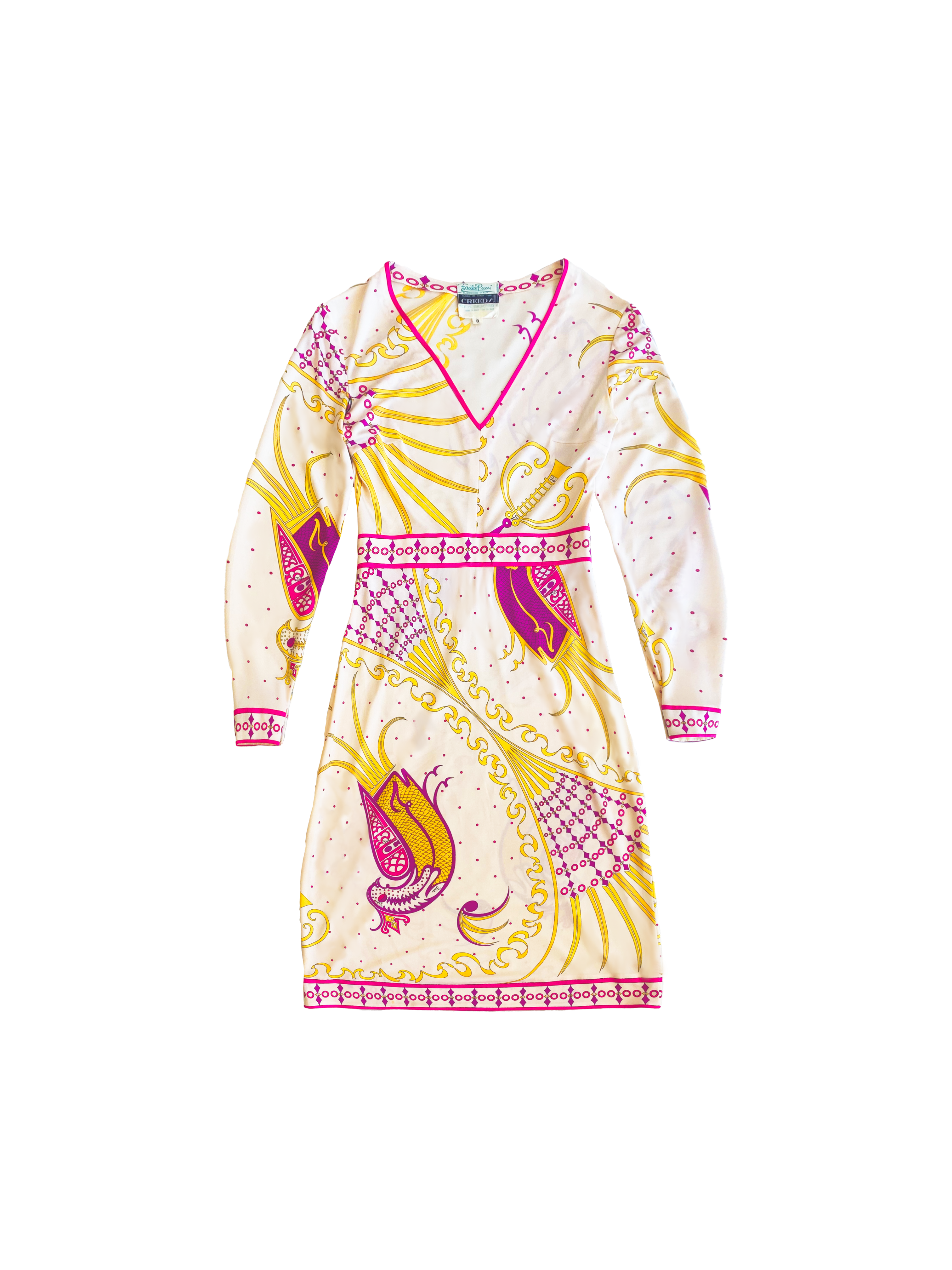 Emilio Pucci 1970s Silk Bird Dress