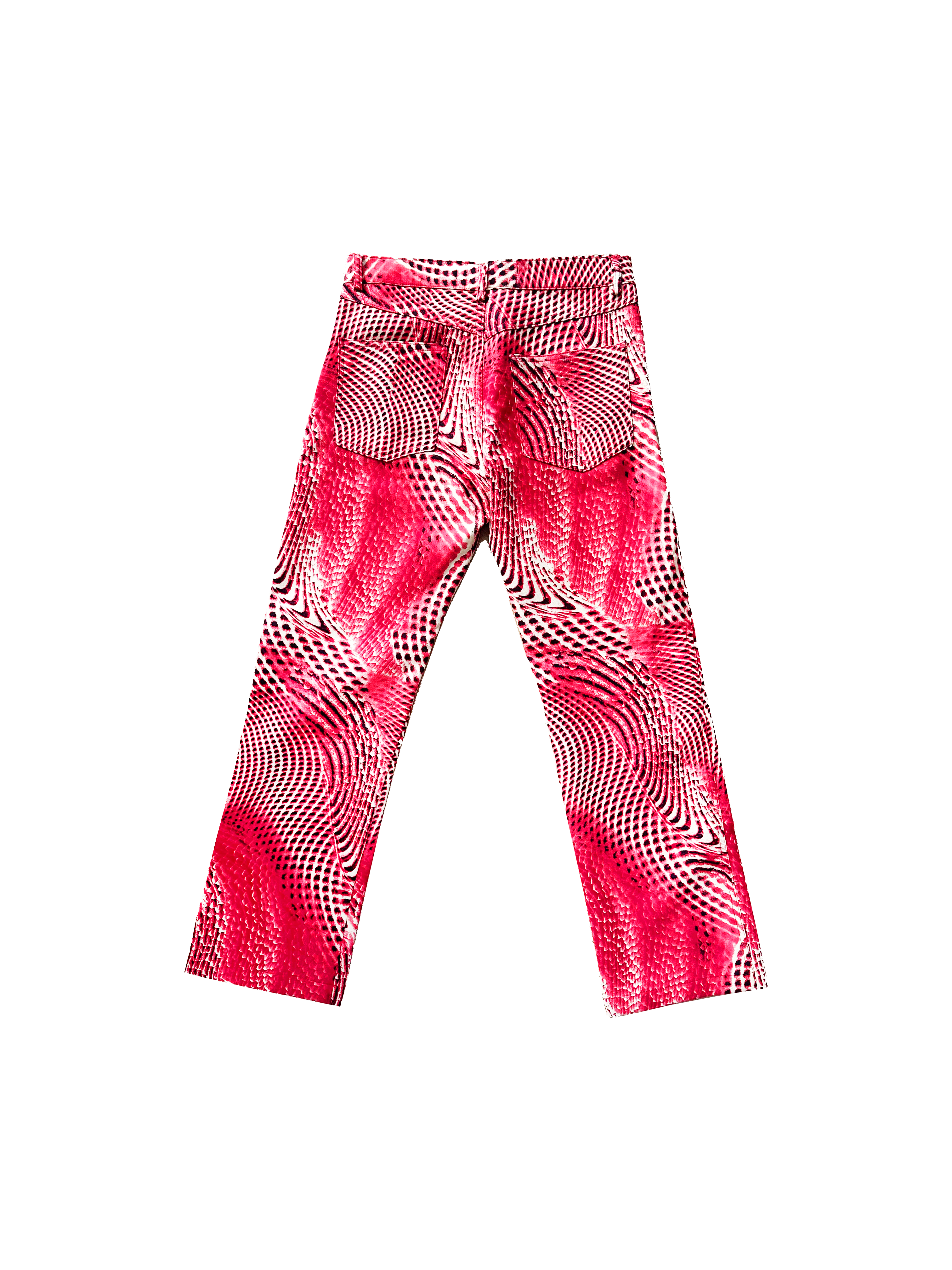 Roberto Cavalli 1990s Rare Red Printed Pants