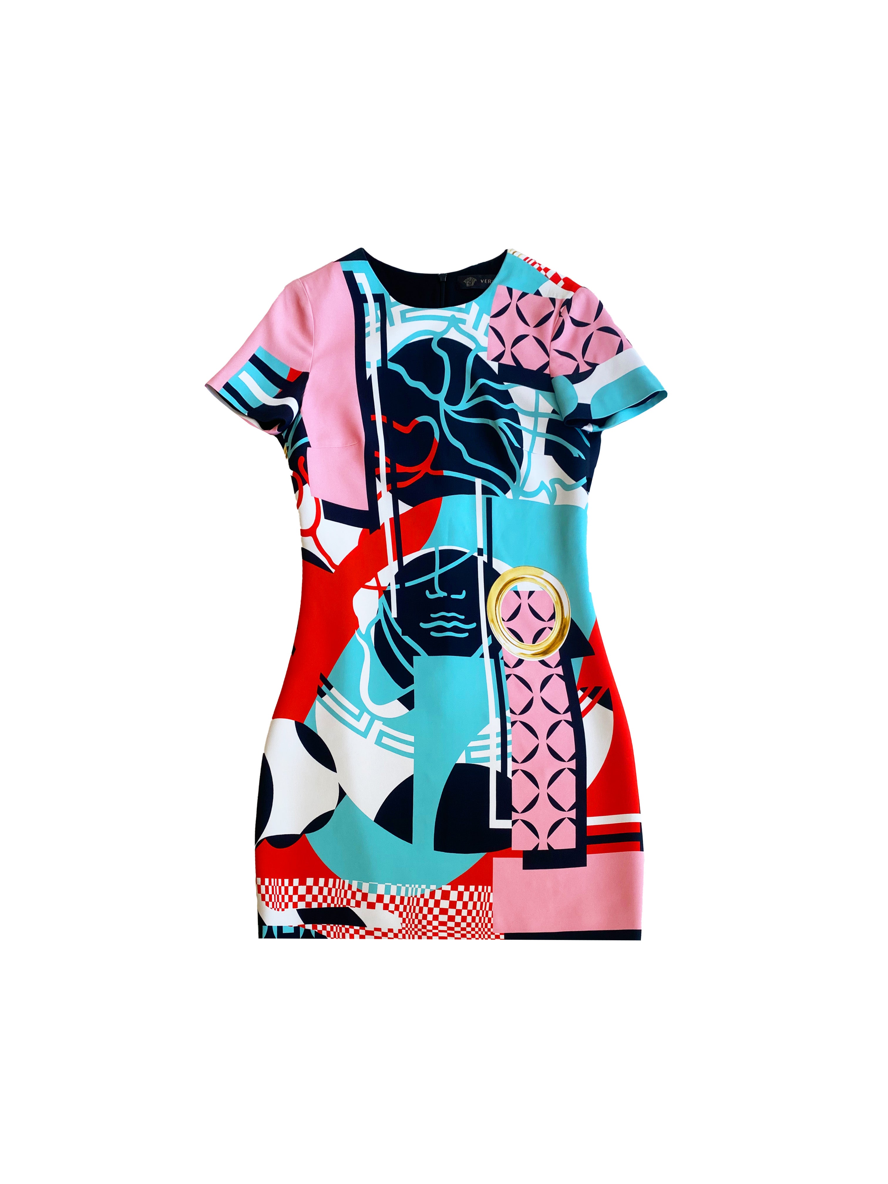 Versace 2015 Abstract Print Multi-color Dress