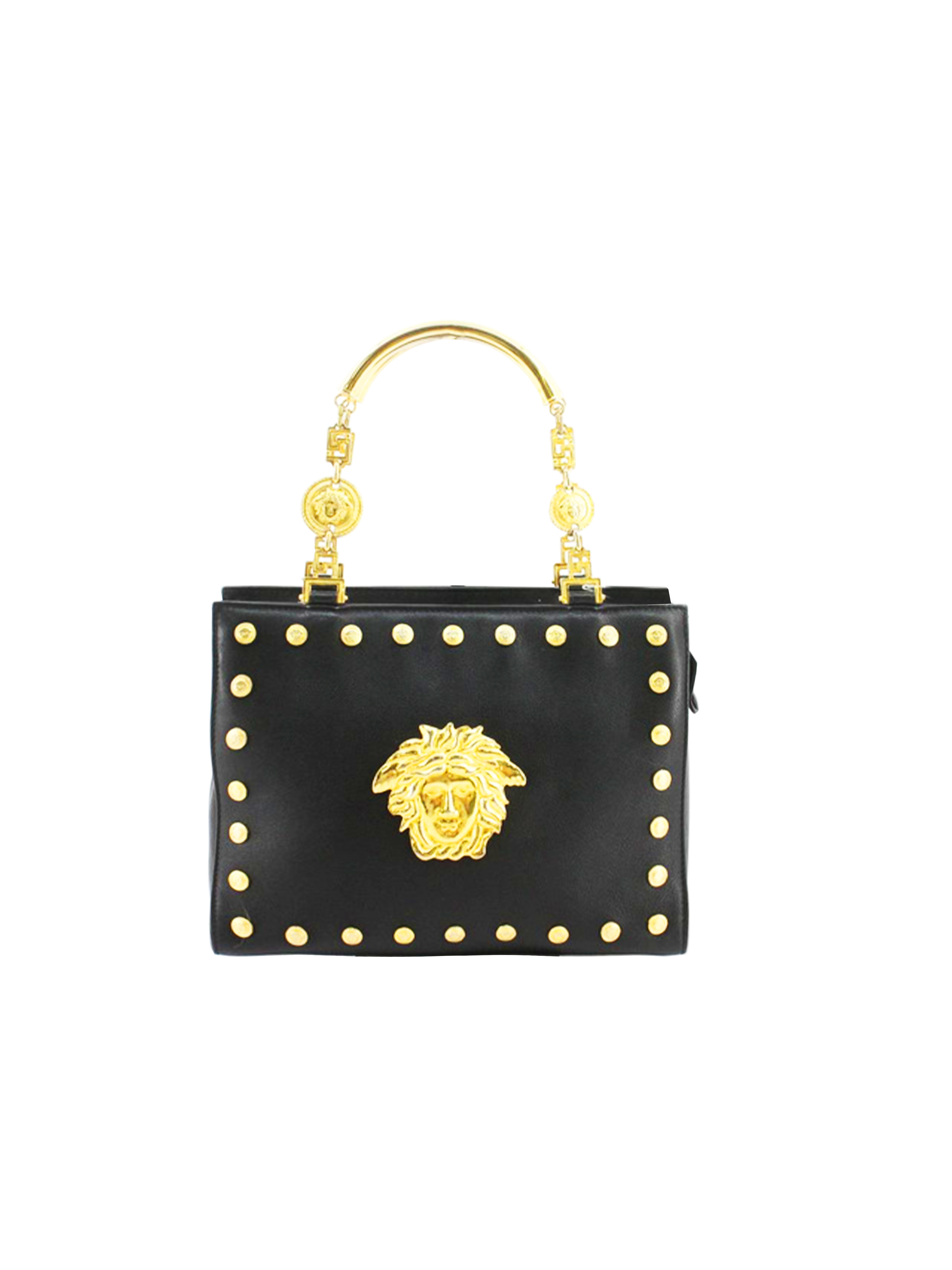 Versace, Bags, Gianni Versace Vintage Black Leather Medusa Logo Shoulder  Bag