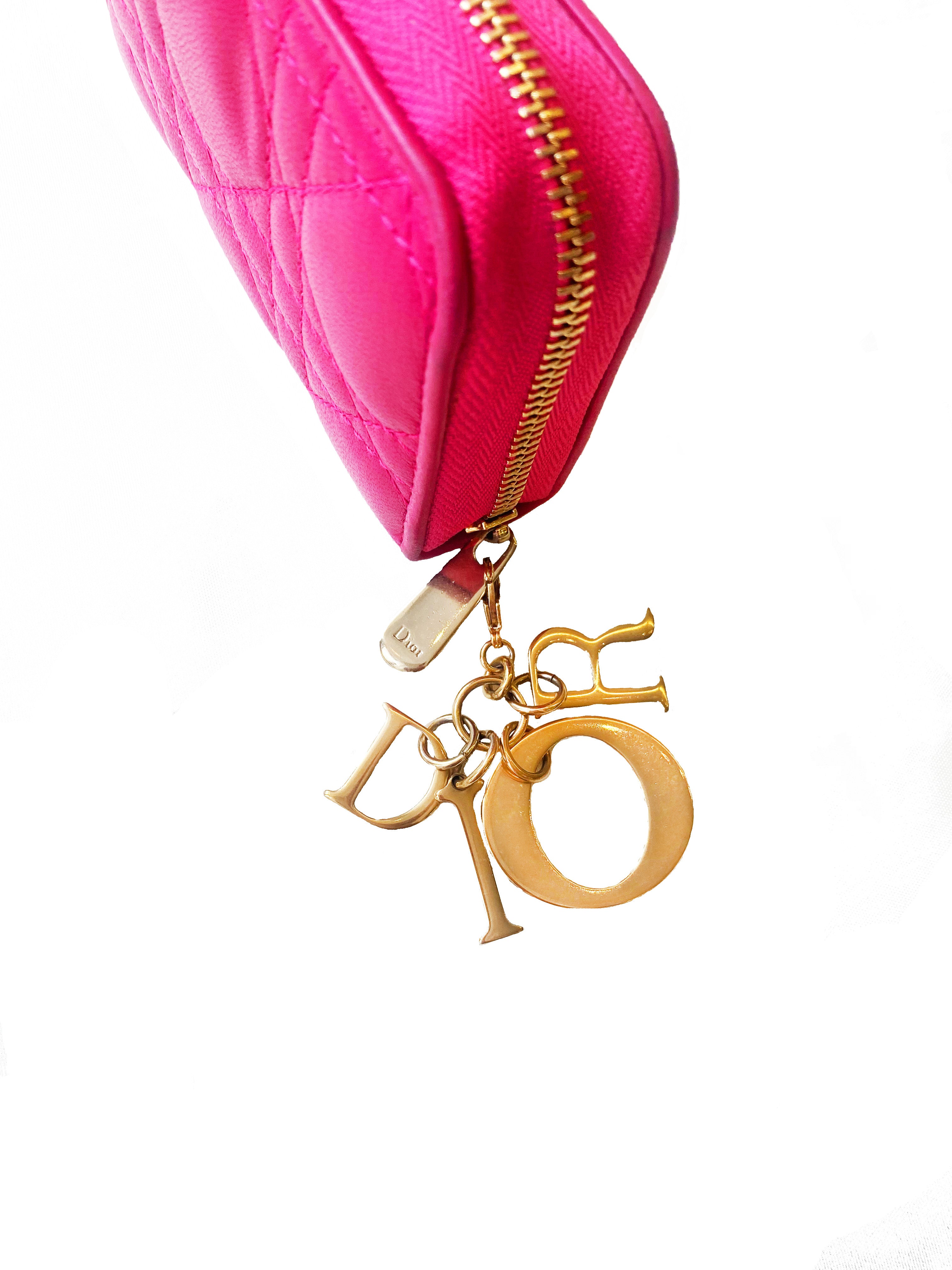 Christian Dior LADY DIOR 2022-23FW Leather Logo Keychains & Bag Charms (  S0983ONMJ_M900) in 2023