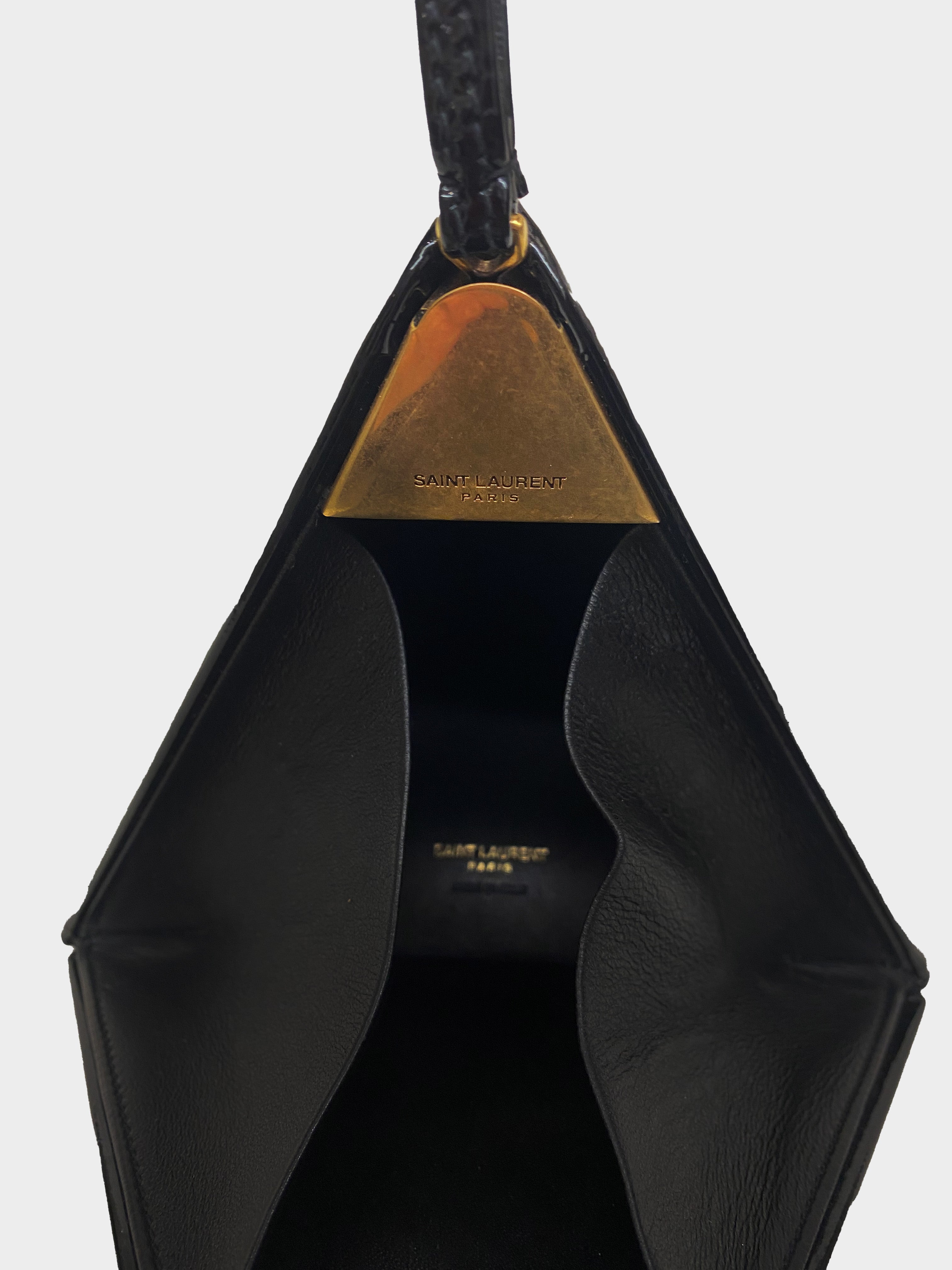 Saint Laurent Fall 2018 Patent Leather Pyramid Bag