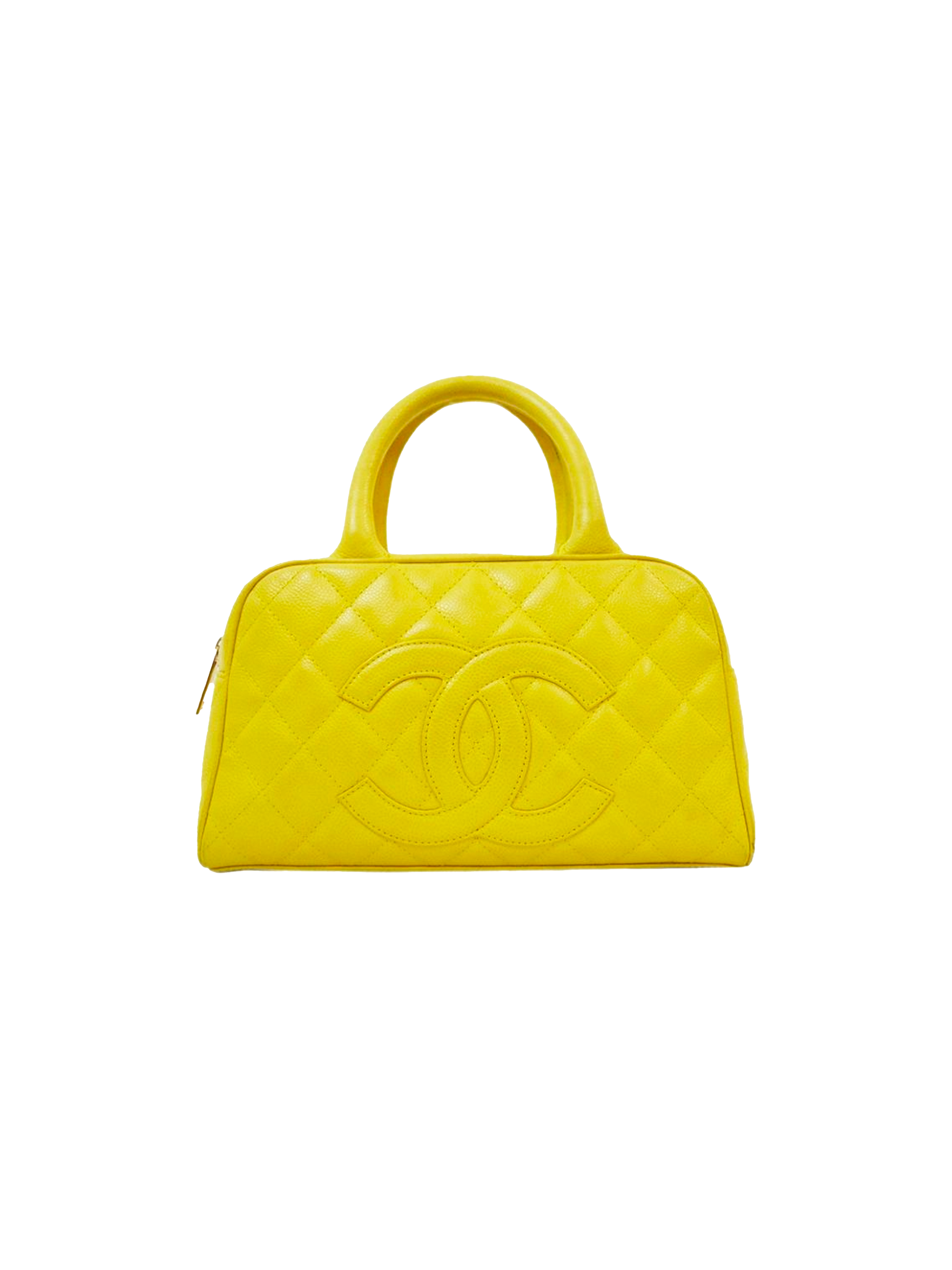 Chanel 2005 Yellow Caviar Bowling Bag · INTO