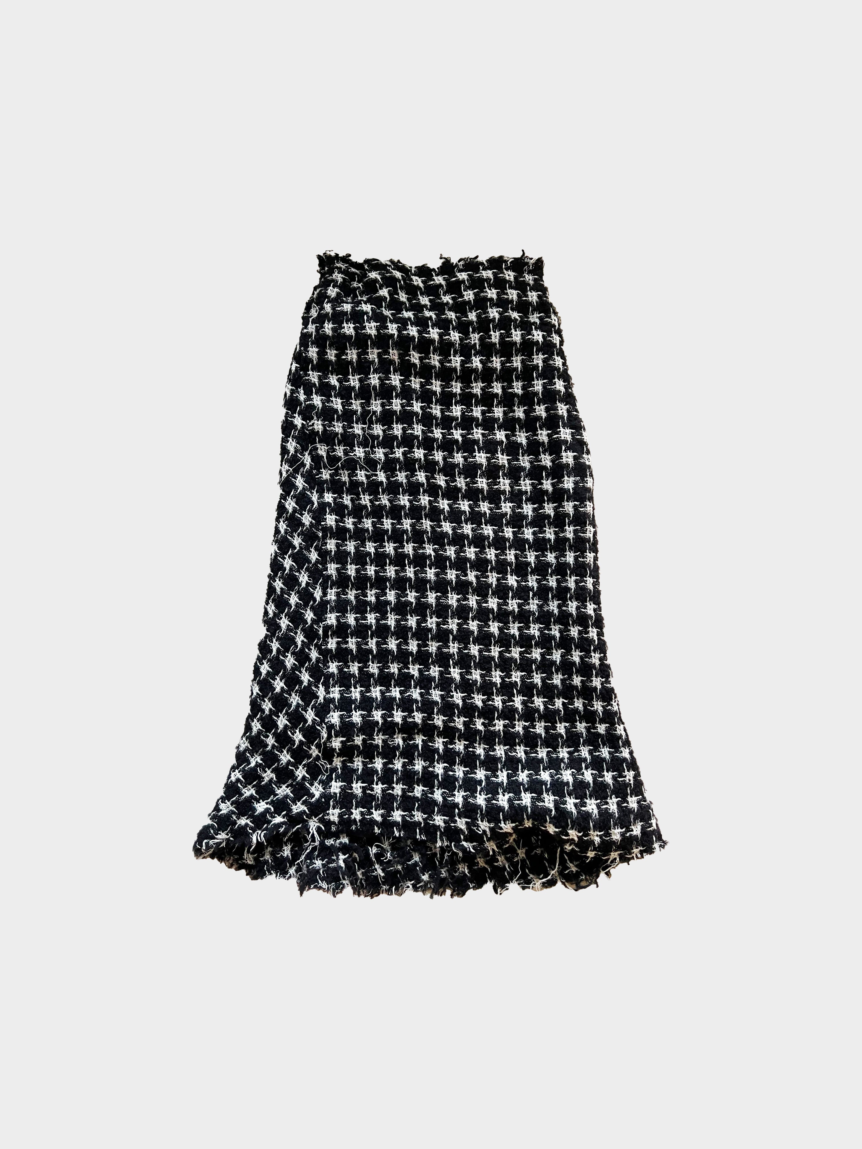 Yohji Yamamoto Fall 2003 Houndstooth Wool Tweed Skirt