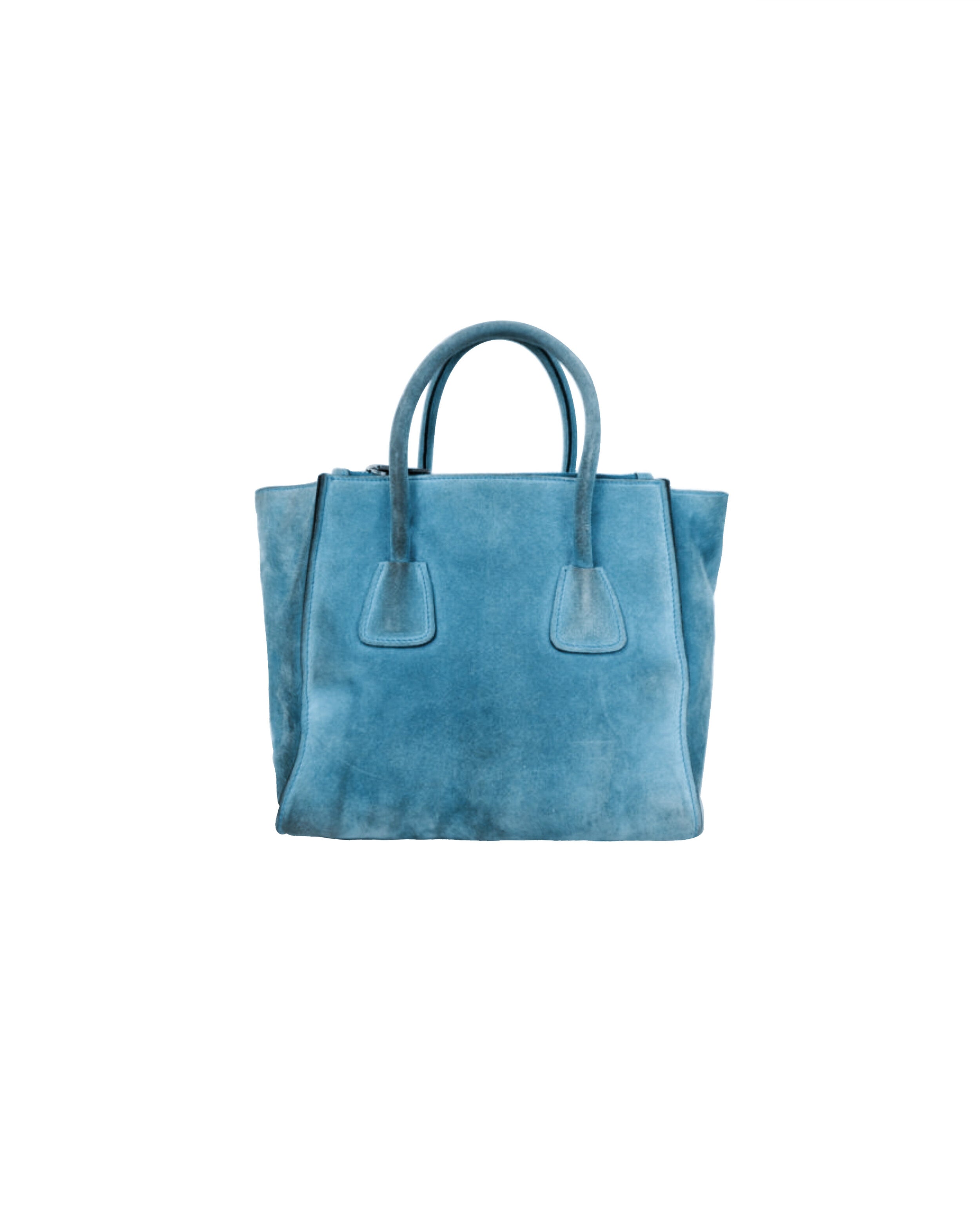 Prada 2000s Suede Blue Tote Bag · INTO