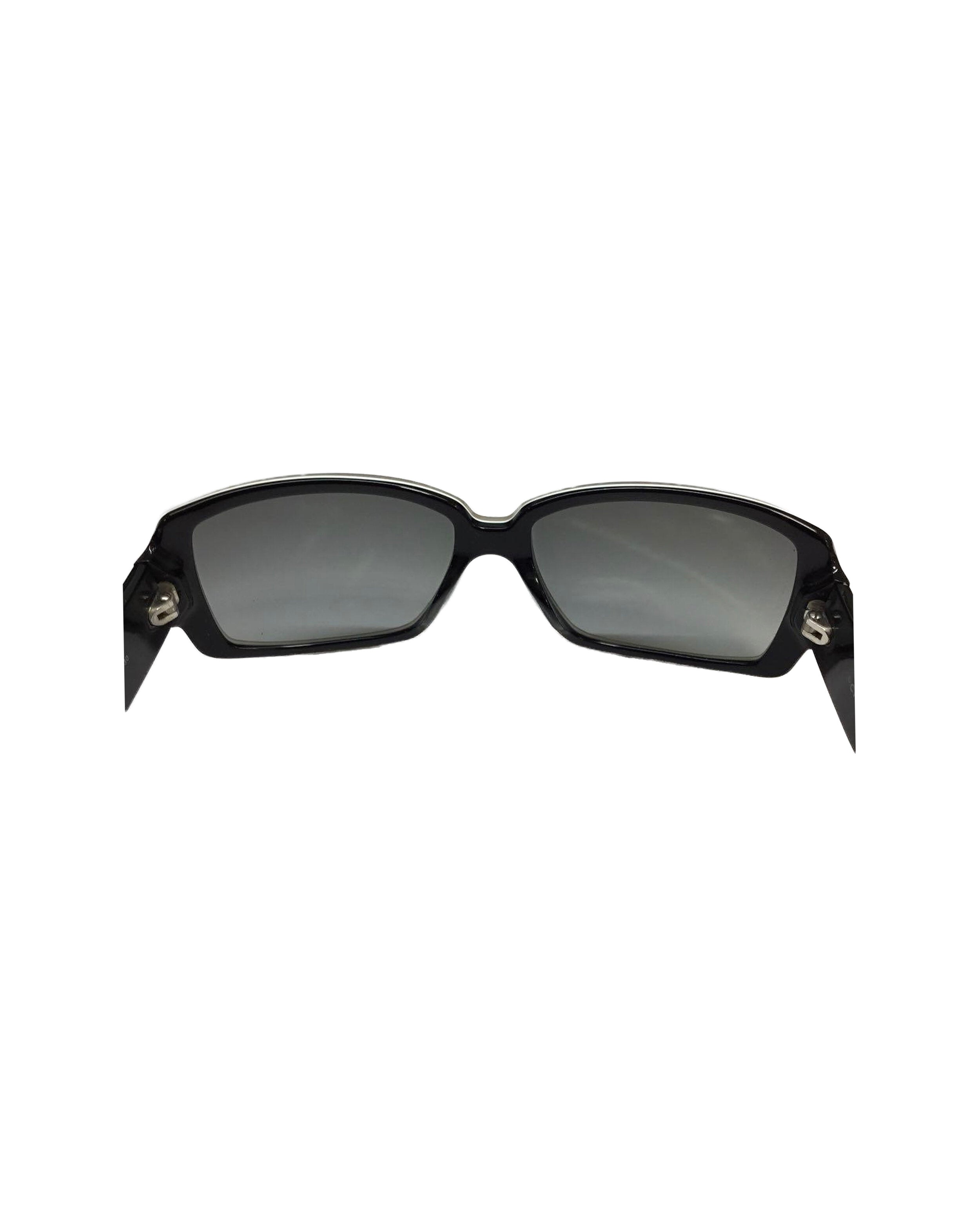 Chanel White and Black CC Sunglasses · INTO